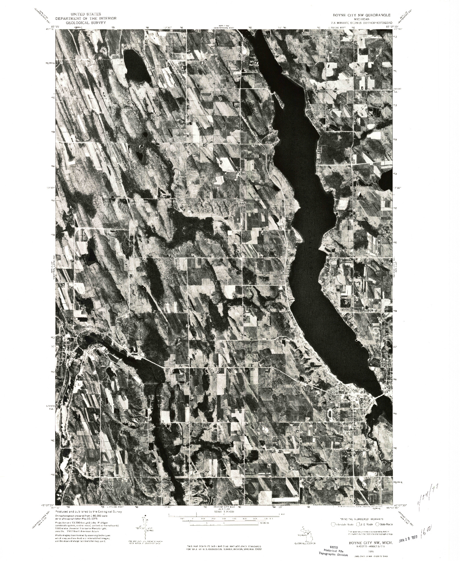USGS 1:24000-SCALE QUADRANGLE FOR BOYNE CITY NW, MI 1975