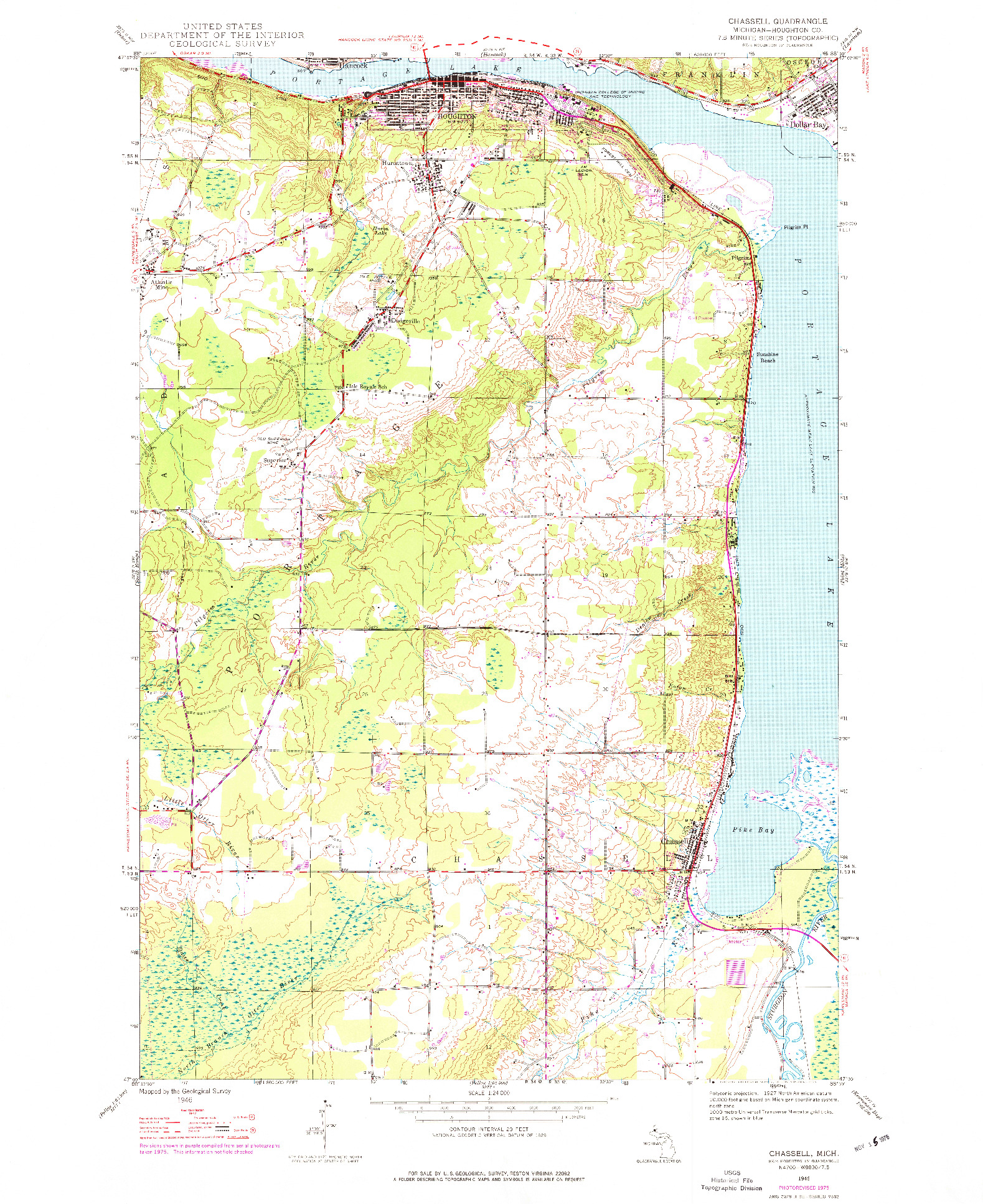 USGS 1:24000-SCALE QUADRANGLE FOR CHASSELL, MI 1946