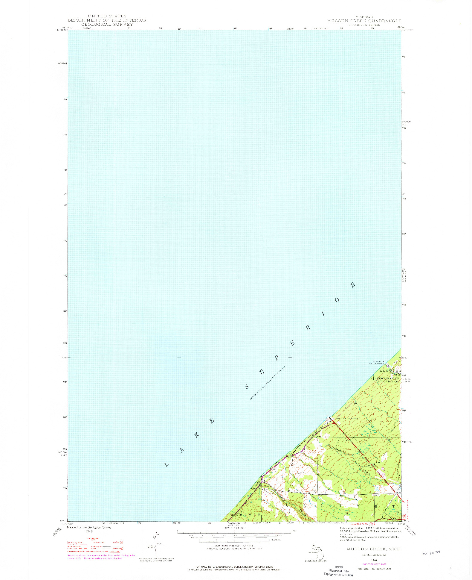 USGS 1:24000-SCALE QUADRANGLE FOR MUGGUN CREEK, MI 1946