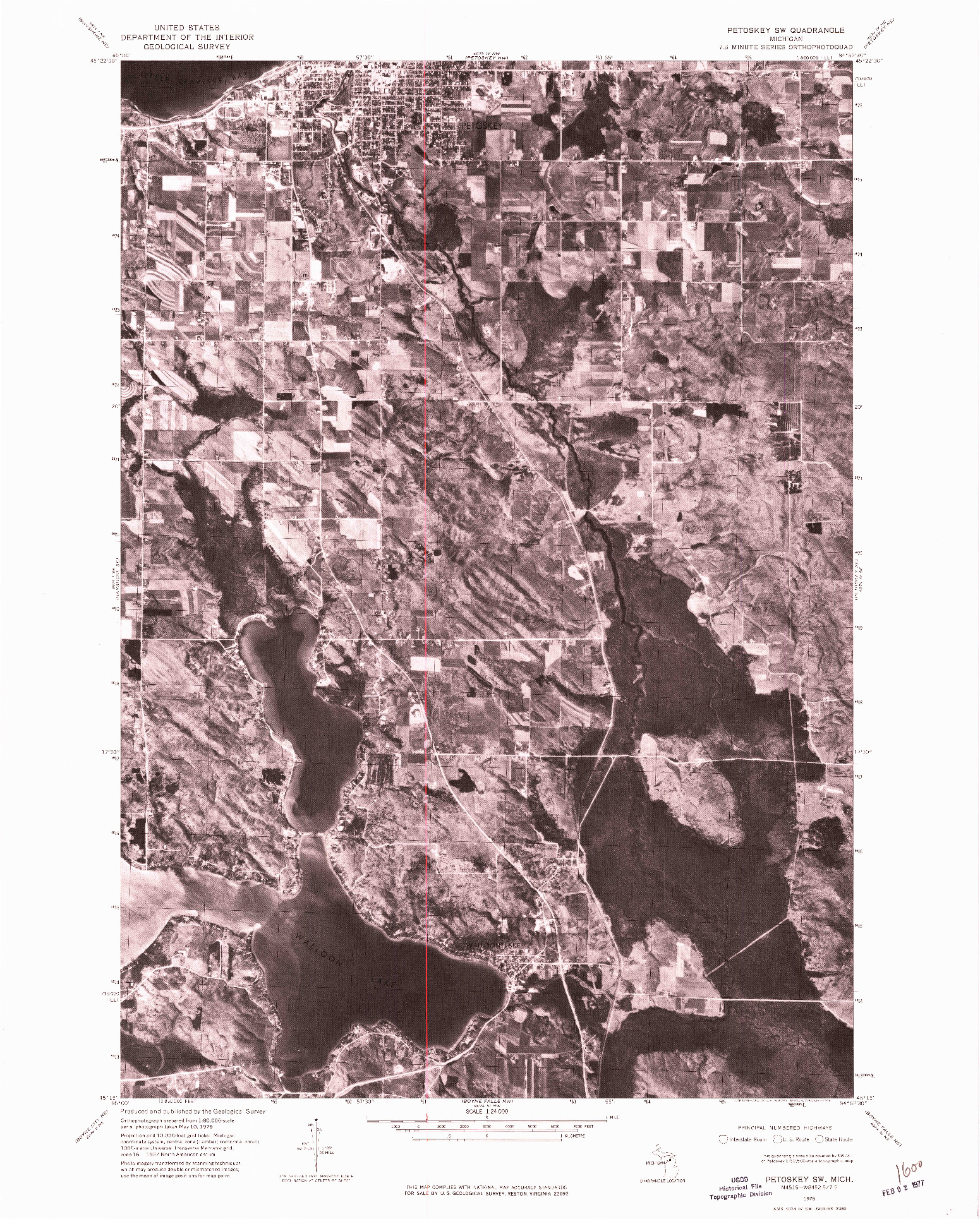 USGS 1:24000-SCALE QUADRANGLE FOR PETOSKEY SW, MI 1975