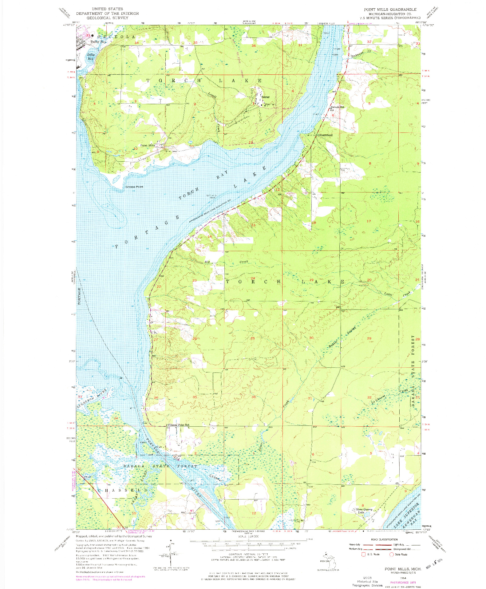 USGS 1:24000-SCALE QUADRANGLE FOR POINT MILLS, MI 1954