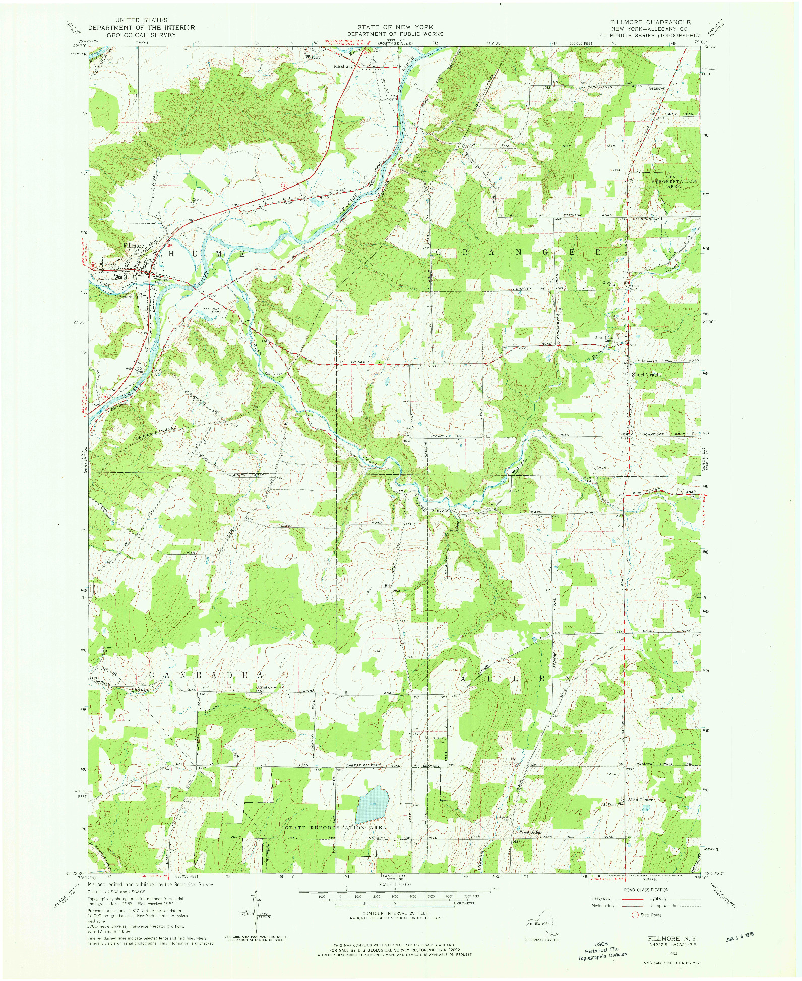 USGS 1:24000-SCALE QUADRANGLE FOR FILLMORE, NY 1964