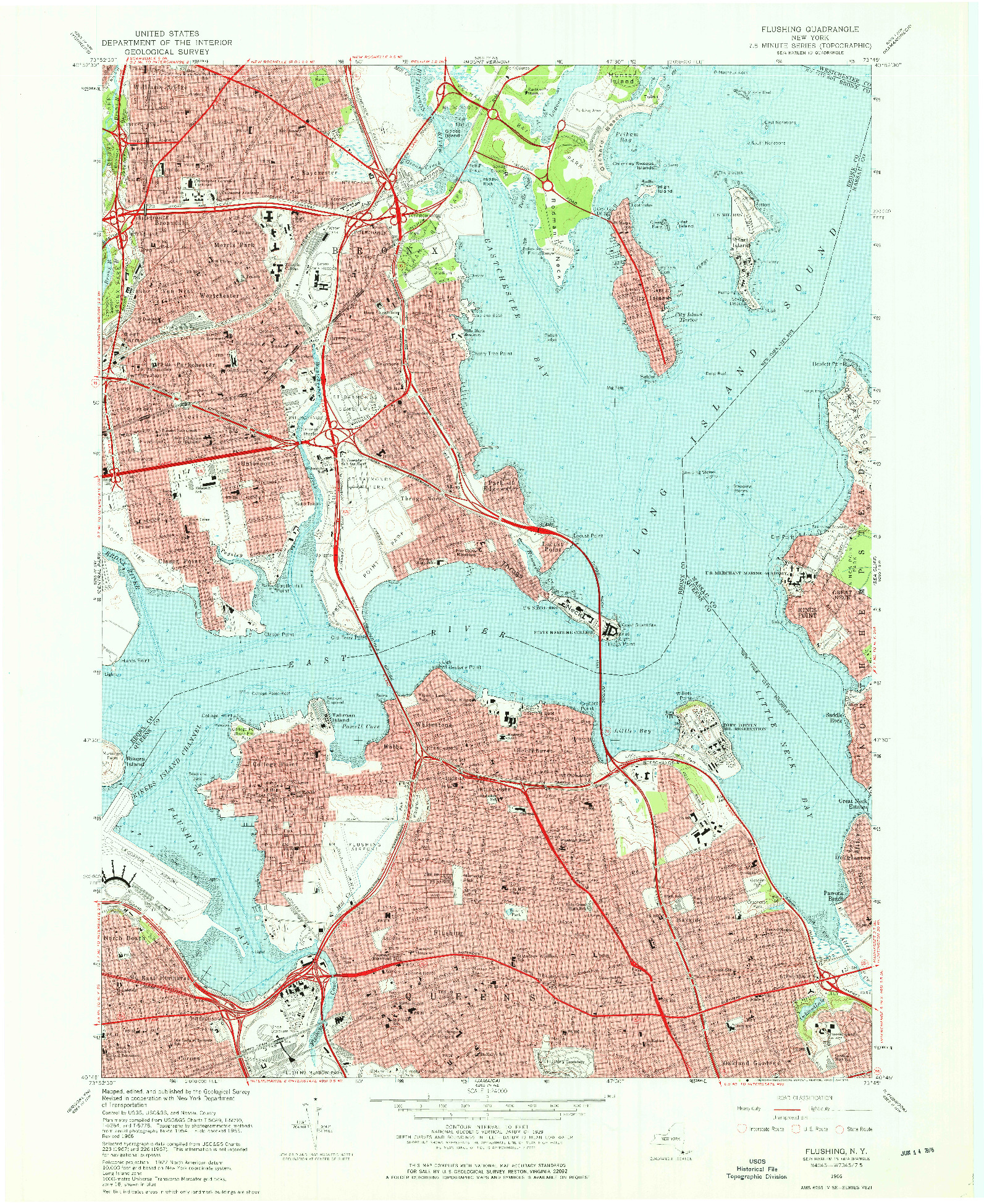 USGS 1:24000-SCALE QUADRANGLE FOR FLUSHING, NY 1966
