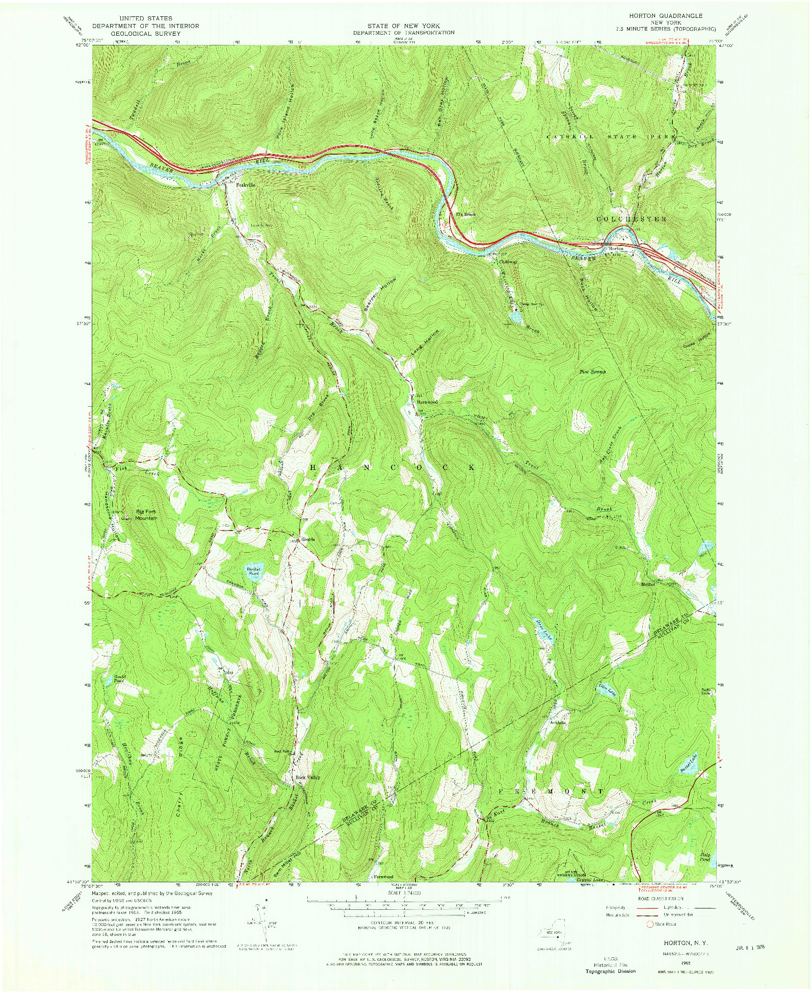 USGS 1:24000-SCALE QUADRANGLE FOR HORTON, NY 1965