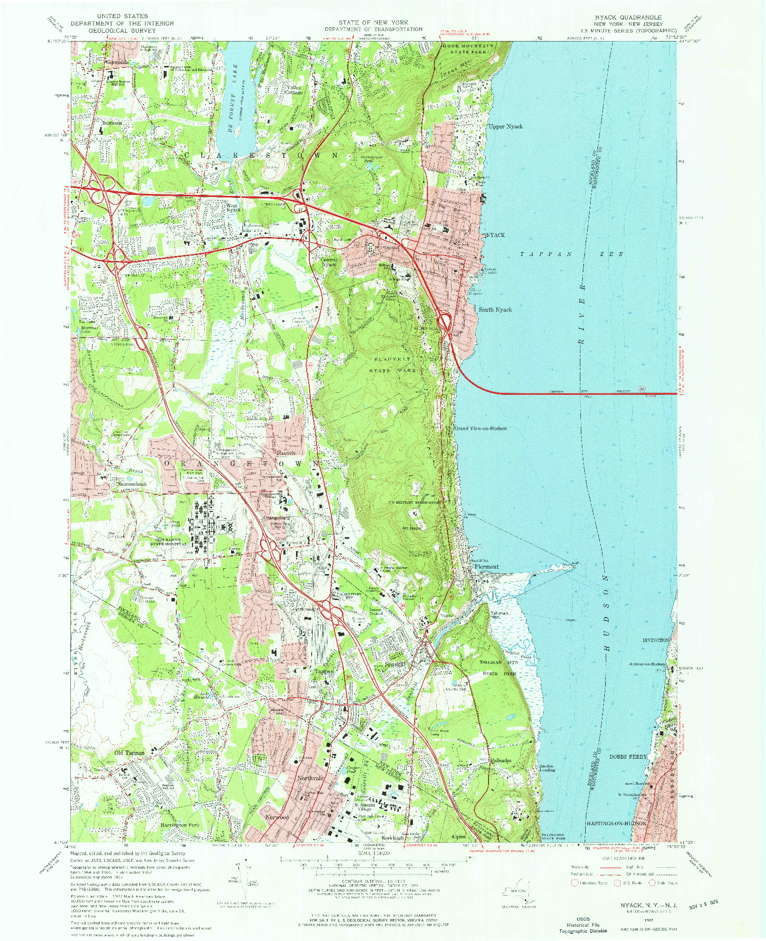 USGS 1:24000-SCALE QUADRANGLE FOR NYACK, NY 1967