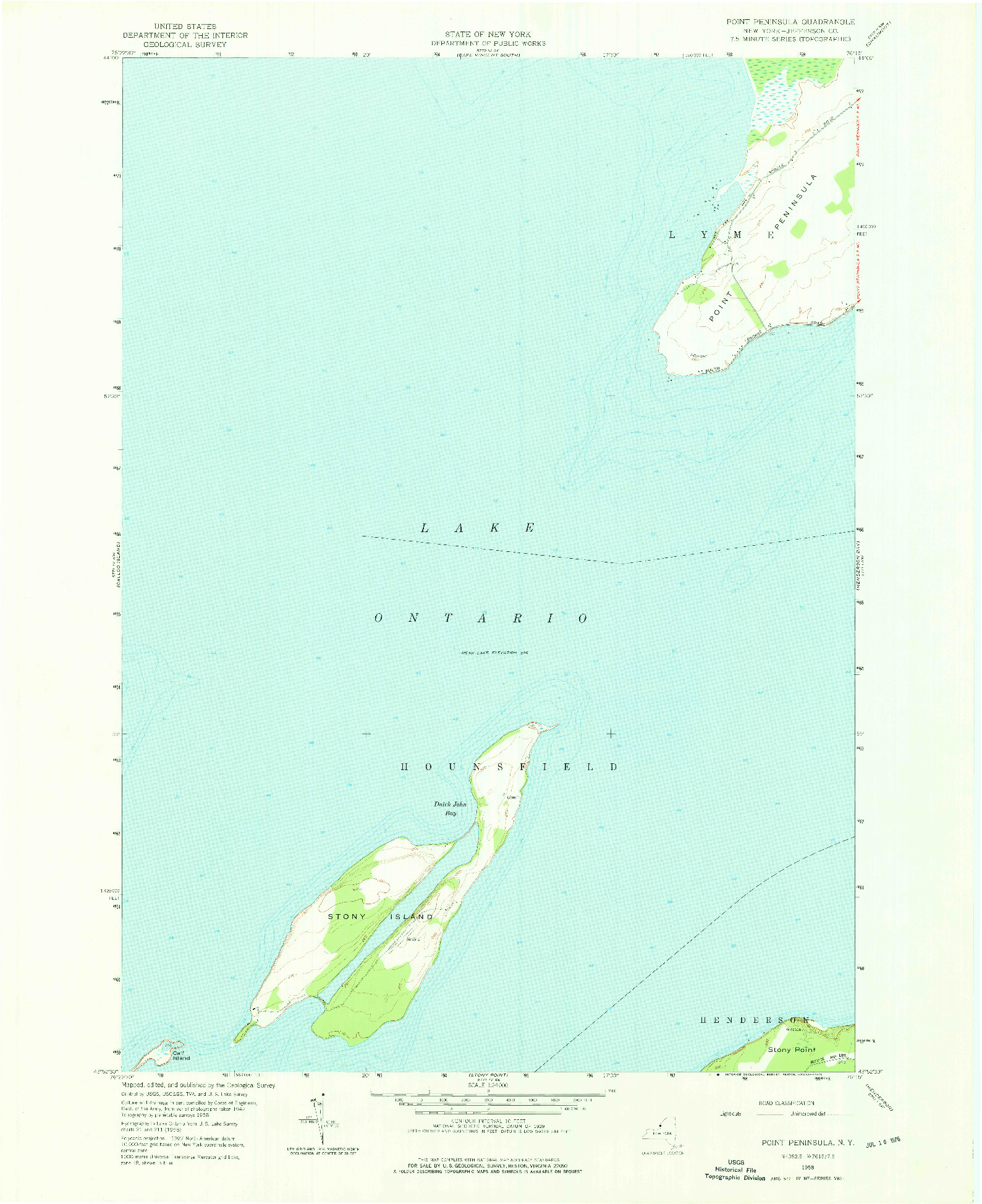 USGS 1:24000-SCALE QUADRANGLE FOR POINT PENINSULA, NY 1958