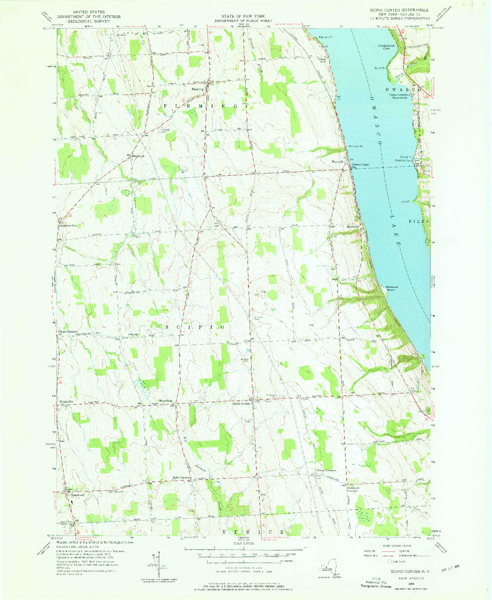 USGS 1:24000-SCALE QUADRANGLE FOR SCIPIO CENTER, NY 1956