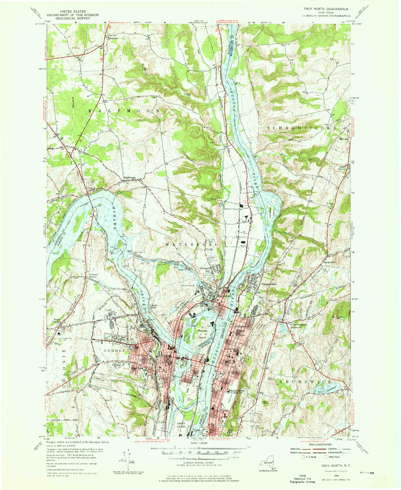 USGS 1:24000-SCALE QUADRANGLE FOR TROY NORTH, NY 1954