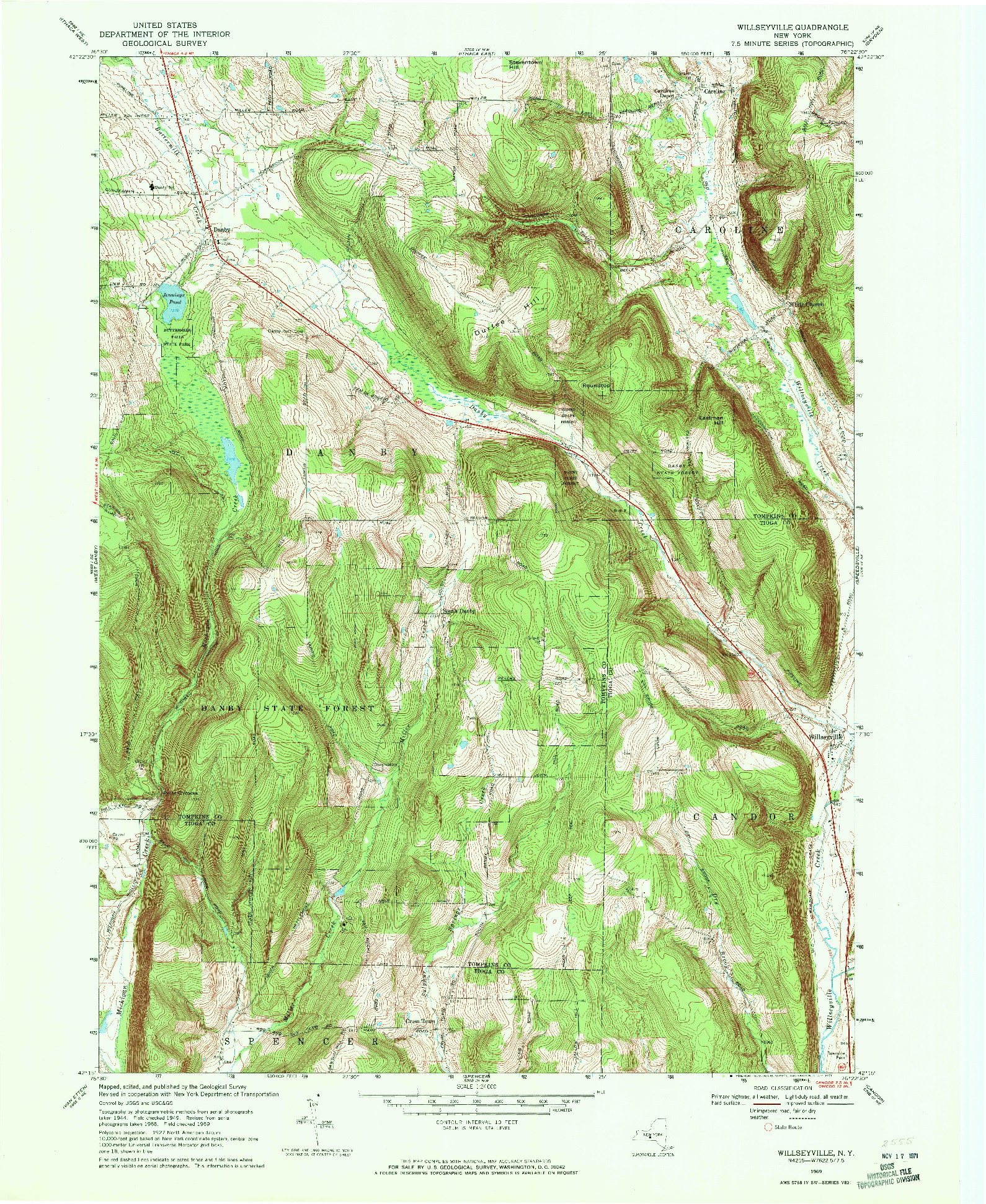 USGS 1:24000-SCALE QUADRANGLE FOR WILLSEYVILLE, NY 1969