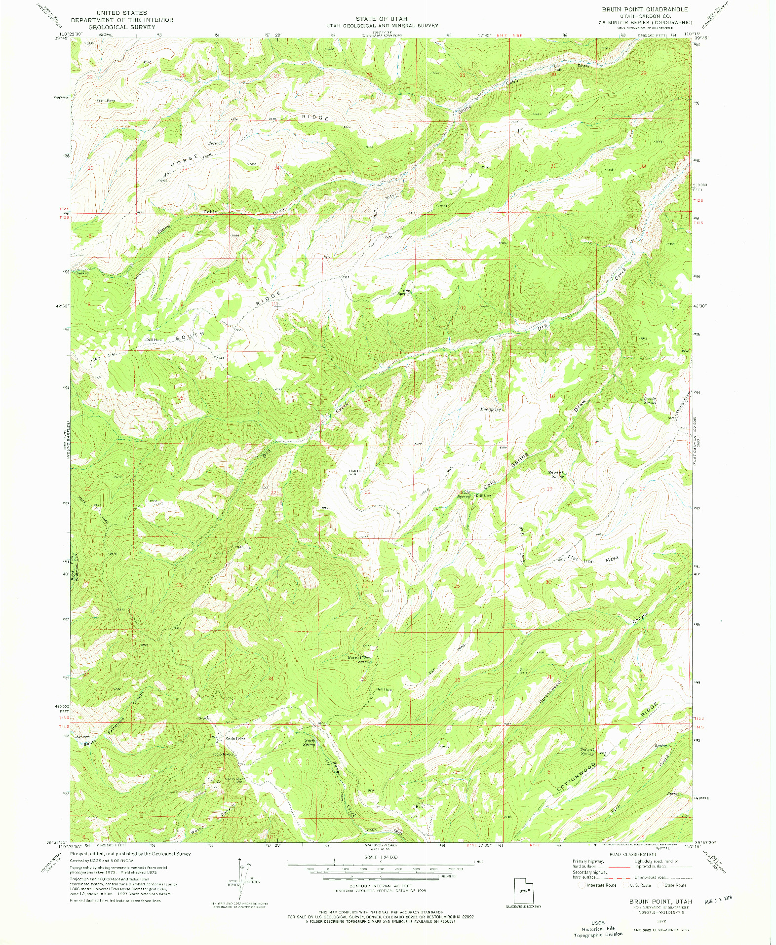 USGS 1:24000-SCALE QUADRANGLE FOR BRUIN POINT, UT 1972