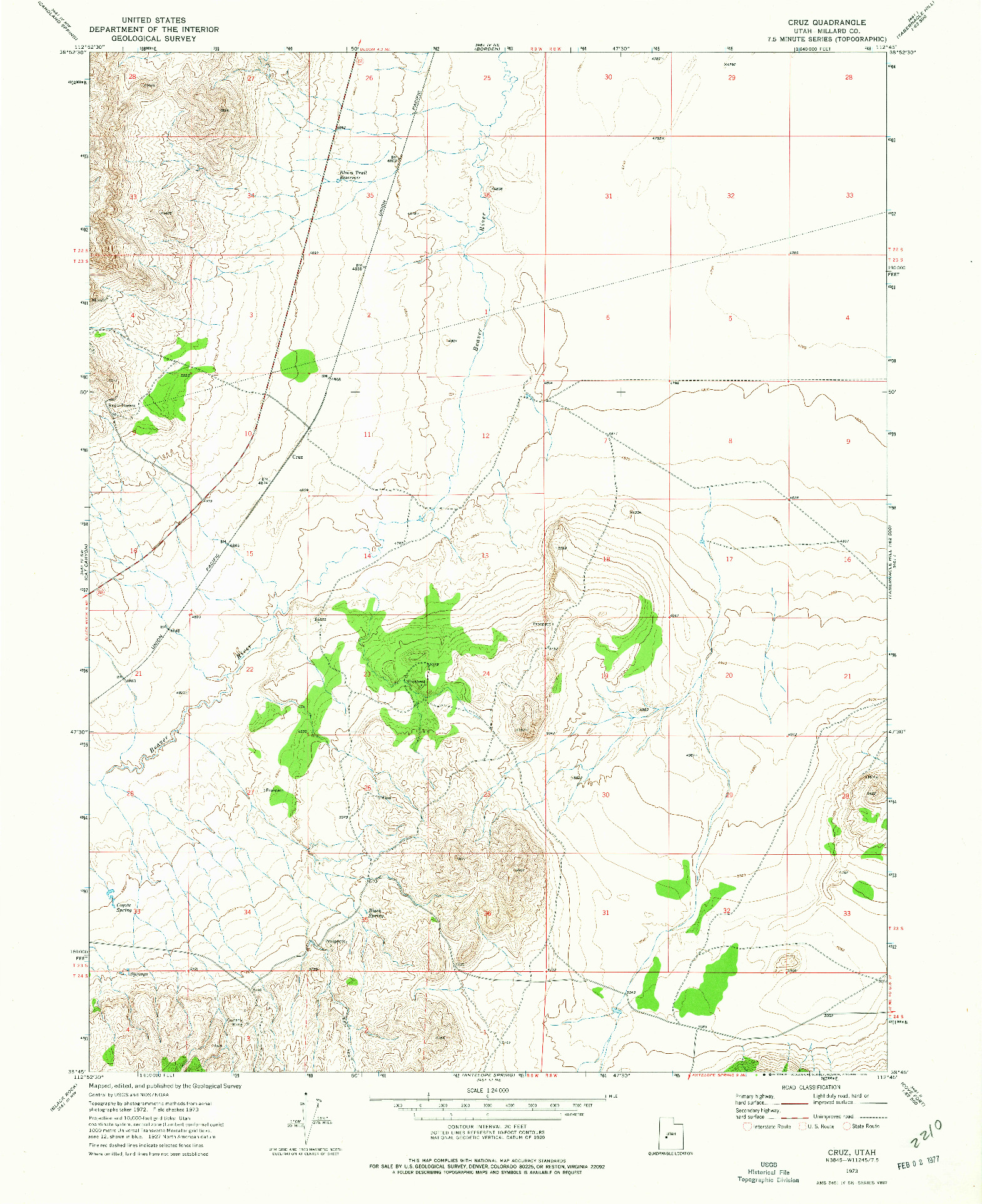 USGS 1:24000-SCALE QUADRANGLE FOR CRUZ, UT 1973