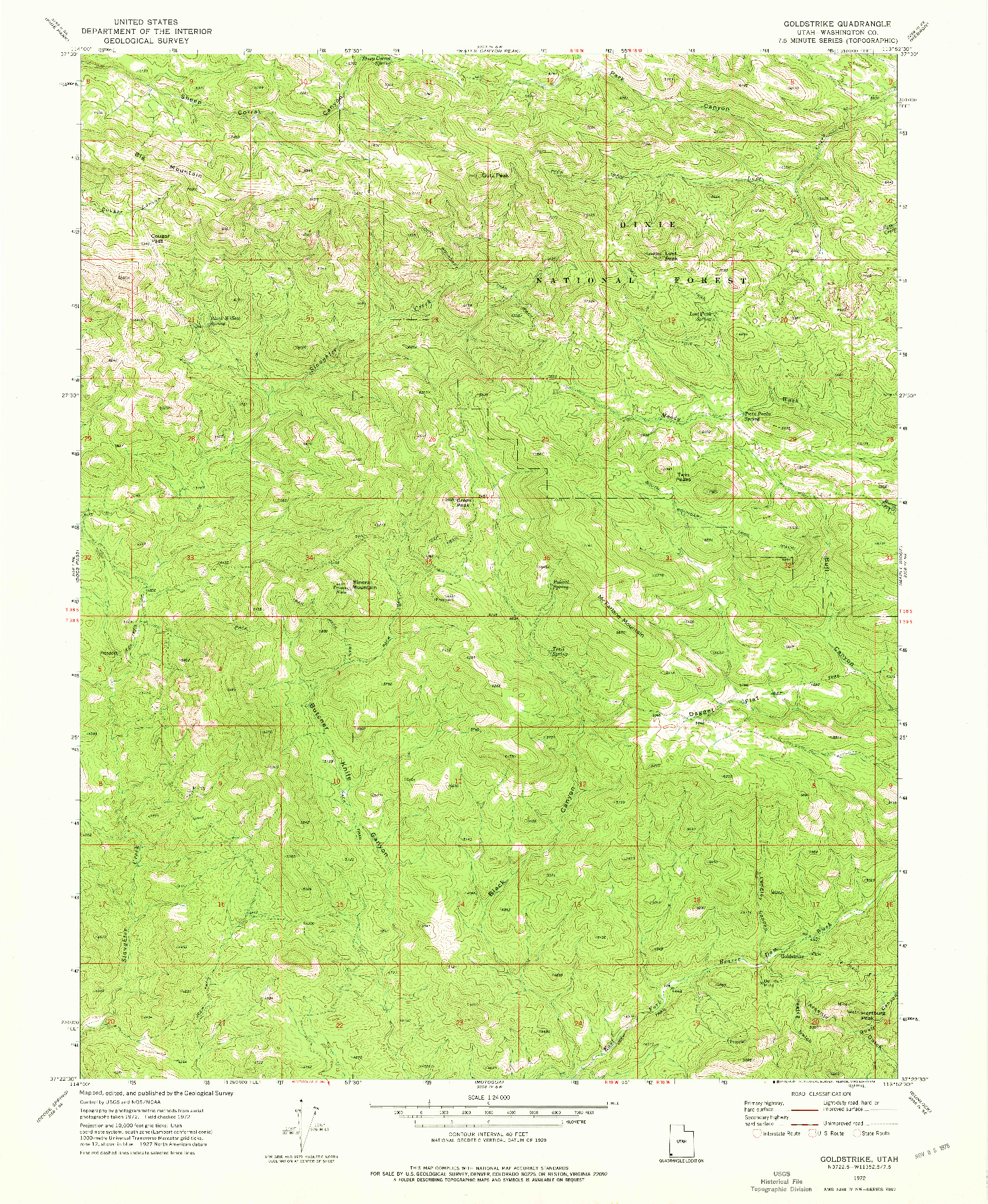 USGS 1:24000-SCALE QUADRANGLE FOR GOLDSTRIKE, UT 1972