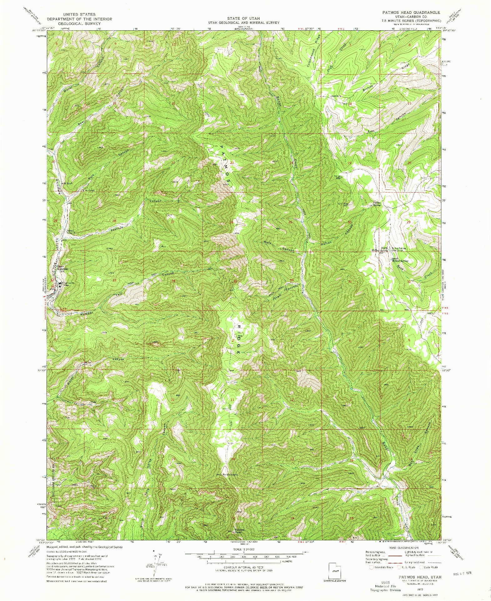 USGS 1:24000-SCALE QUADRANGLE FOR PATMOS HEAD, UT 1972