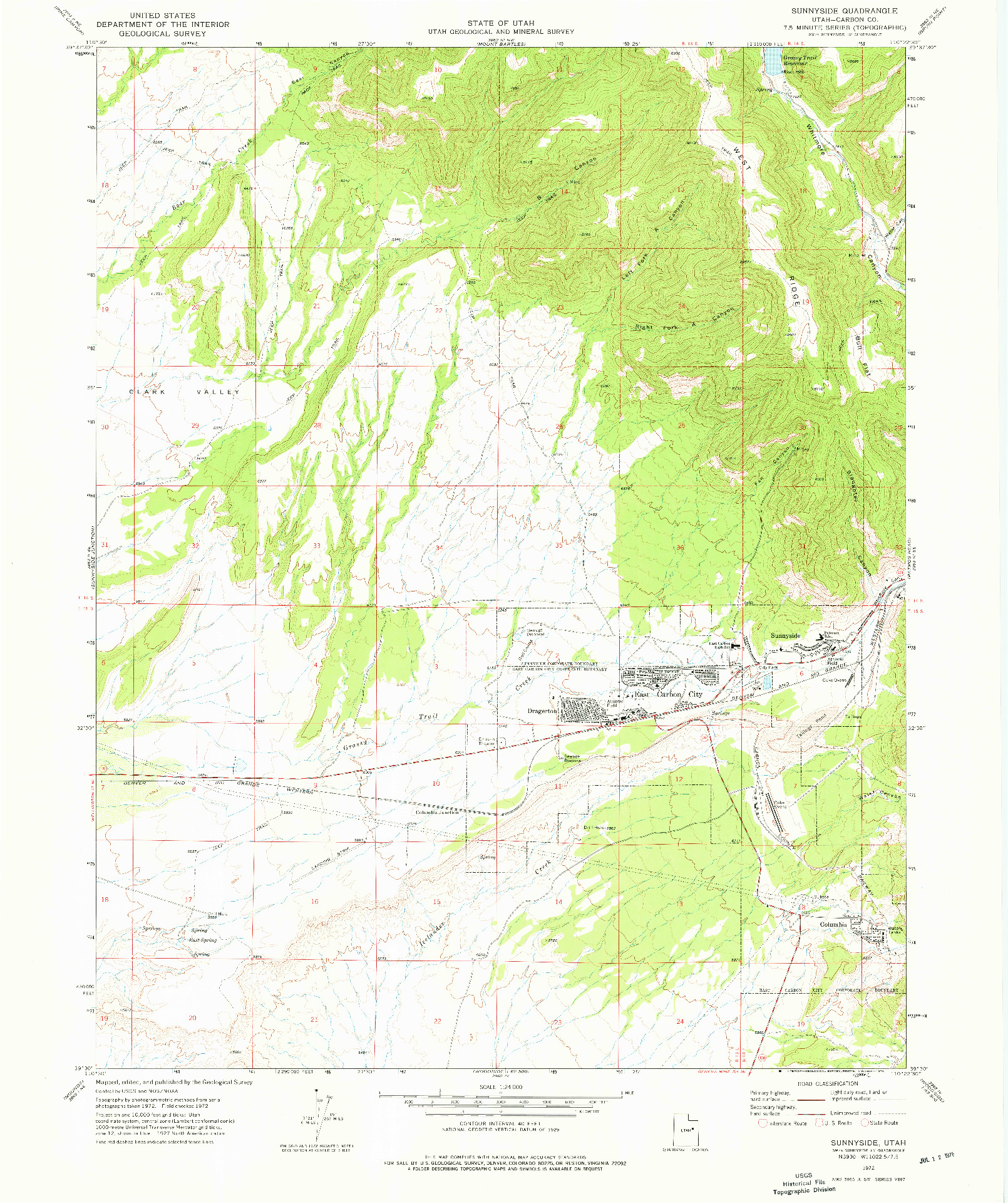 USGS 1:24000-SCALE QUADRANGLE FOR SUMMIT, UT 1972