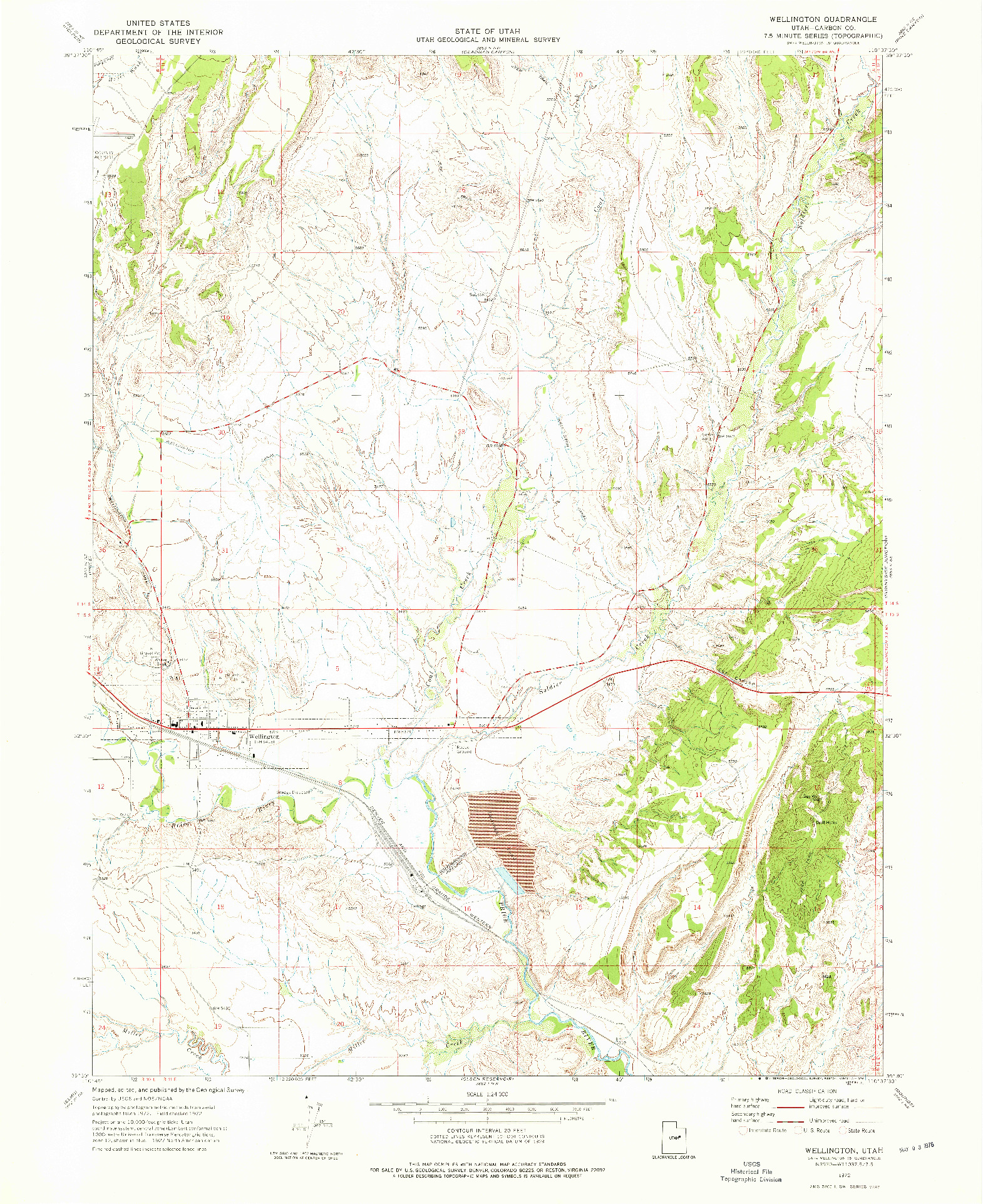 USGS 1:24000-SCALE QUADRANGLE FOR WELLINGTON, UT 1972