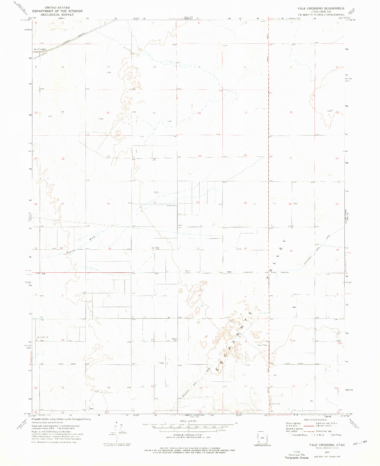 USGS 1:24000-SCALE QUADRANGLE FOR YALE CROSSING, UT 1972