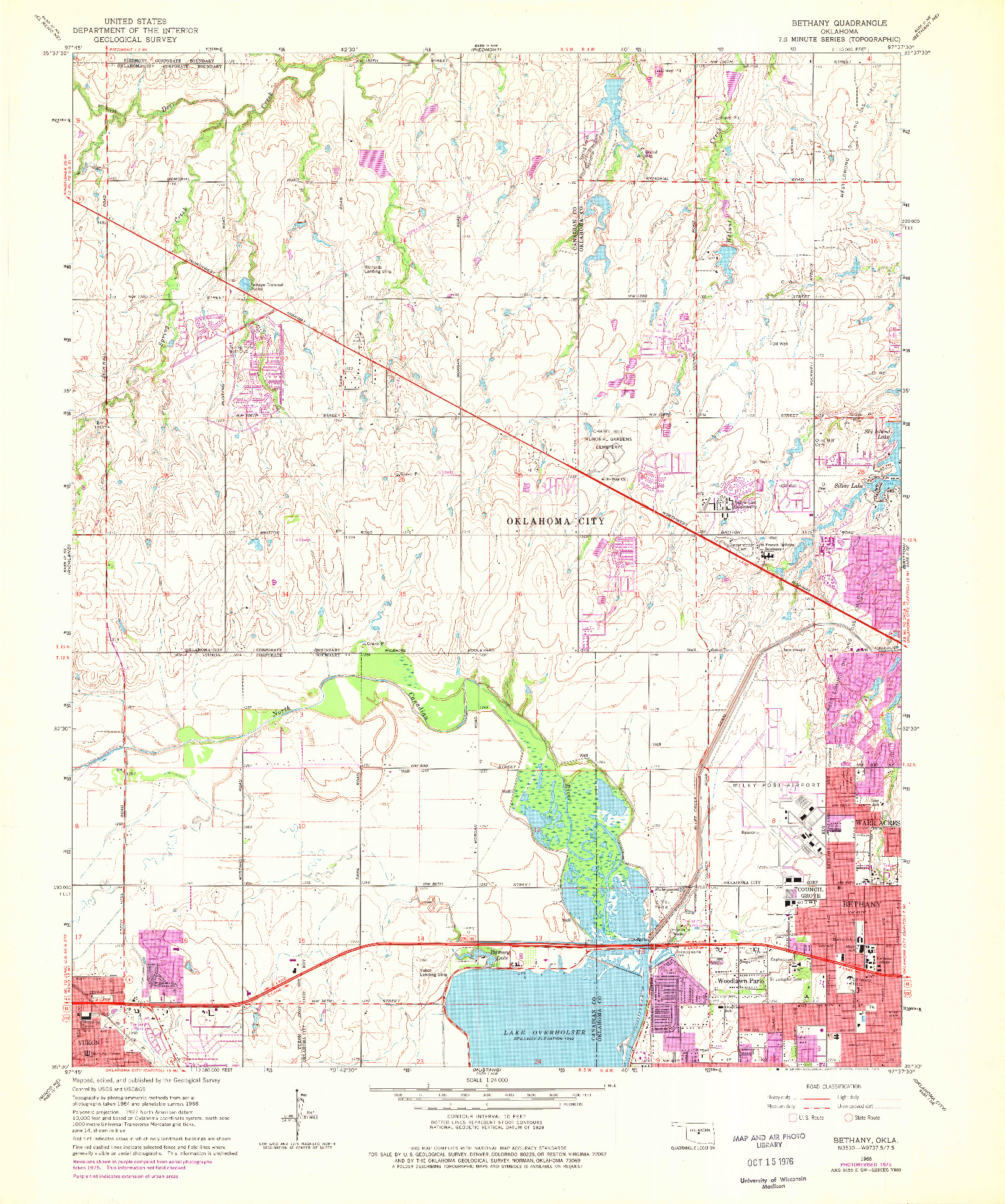 USGS 1:24000-SCALE QUADRANGLE FOR BETHANY, OK 1966