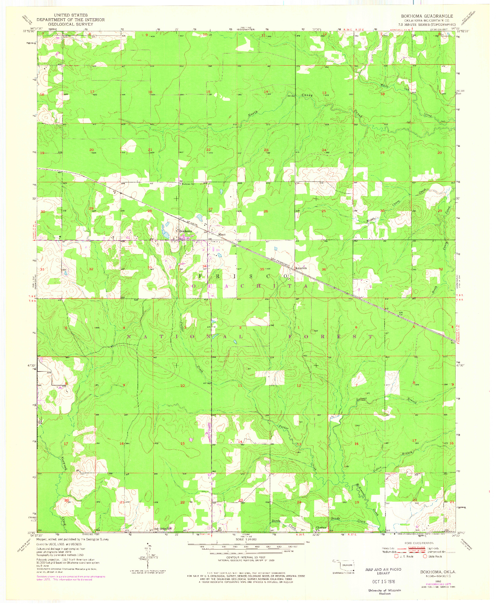 USGS 1:24000-SCALE QUADRANGLE FOR BOKHOMA, OK 1950