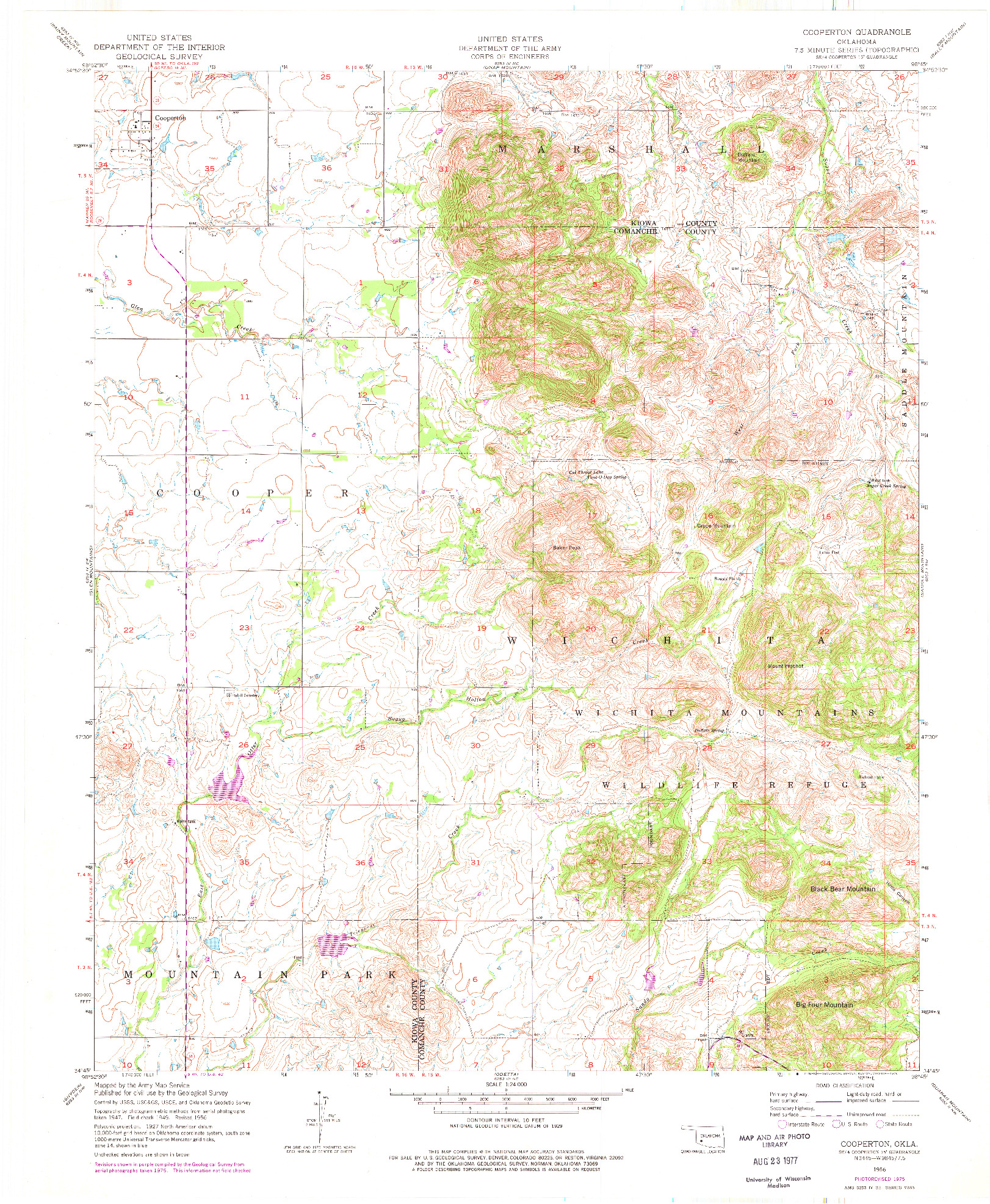 USGS 1:24000-SCALE QUADRANGLE FOR COOPERTON, OK 1956