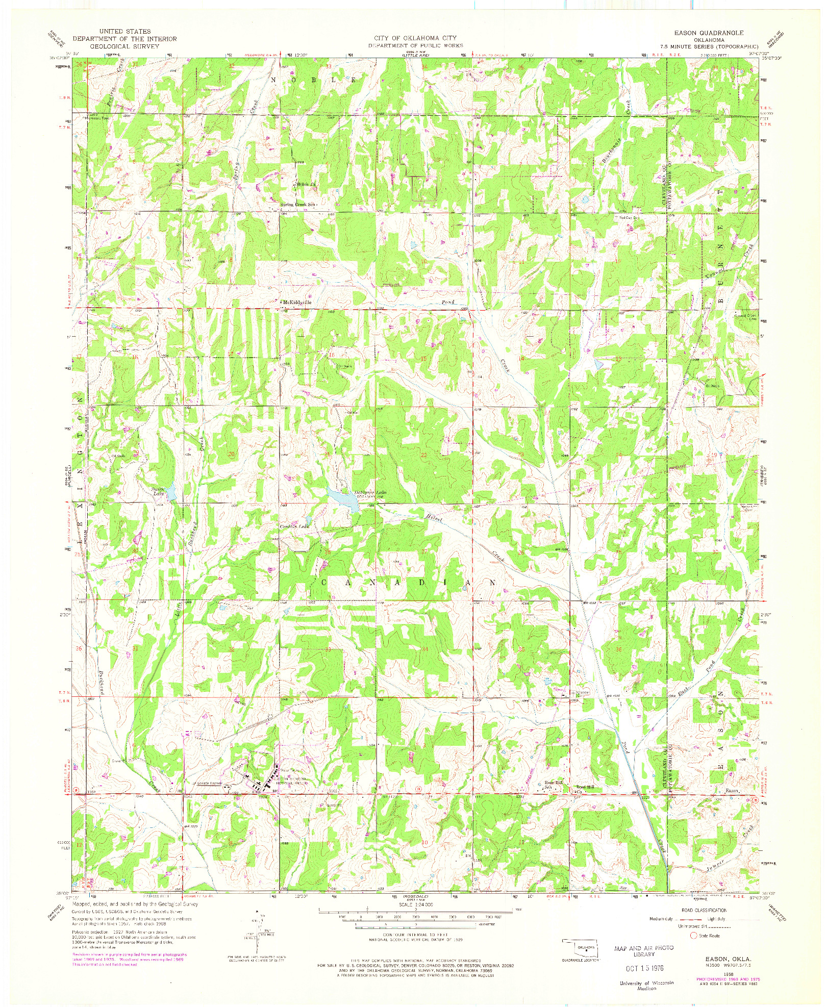 USGS 1:24000-SCALE QUADRANGLE FOR EASON, OK 1958