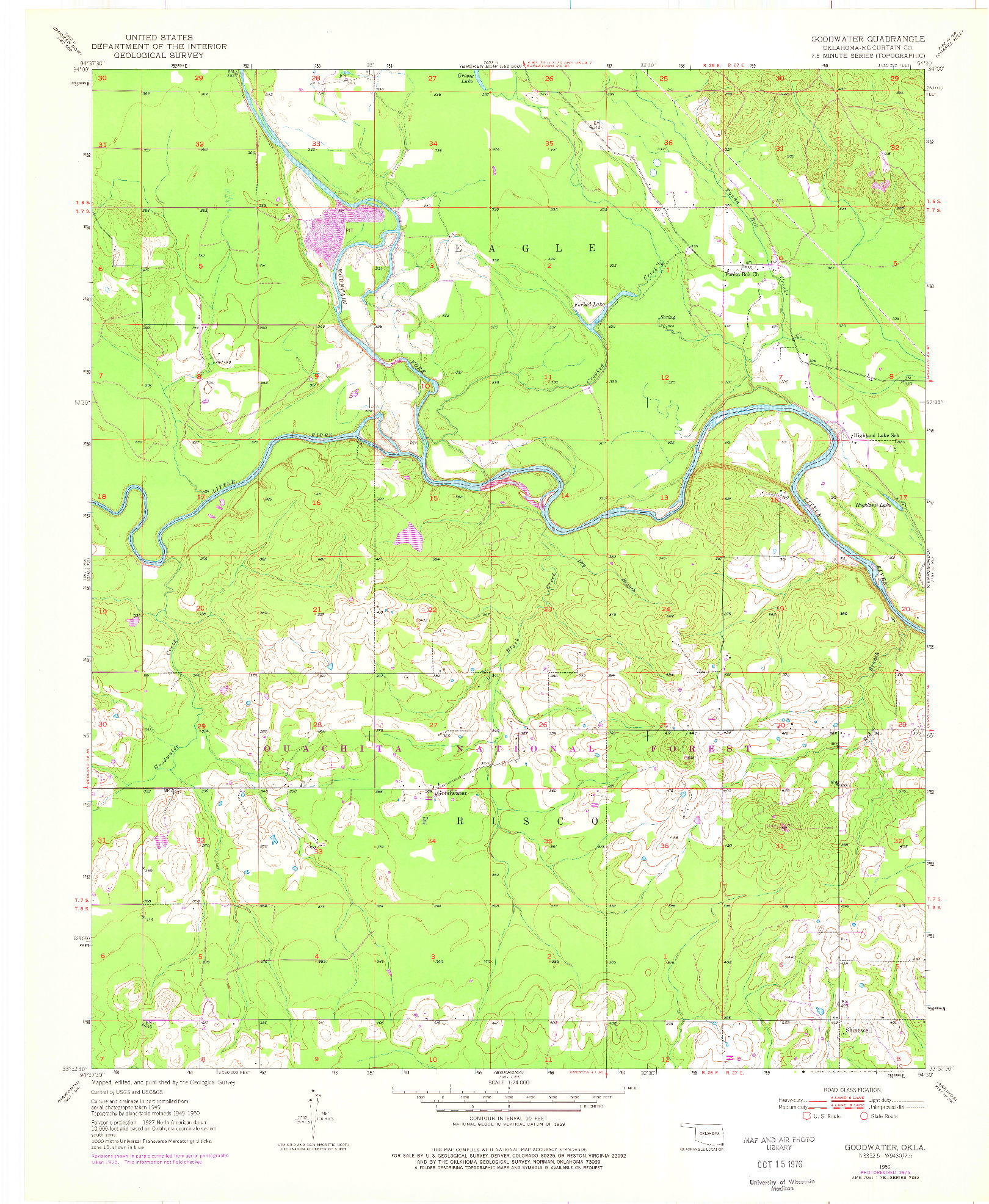 USGS 1:24000-SCALE QUADRANGLE FOR GOODWATER, OK 1950