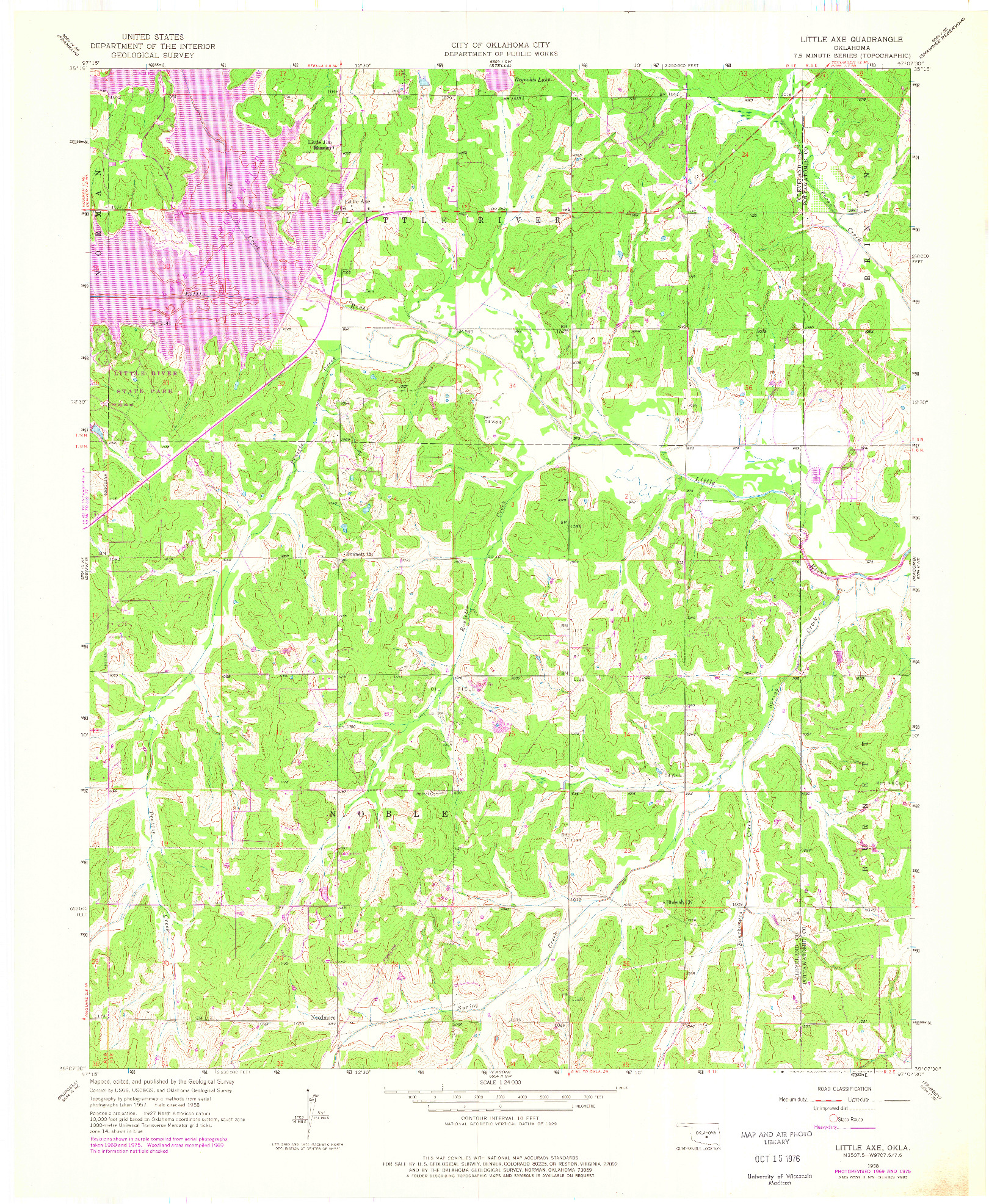 USGS 1:24000-SCALE QUADRANGLE FOR LITTLE AXE, OK 1958