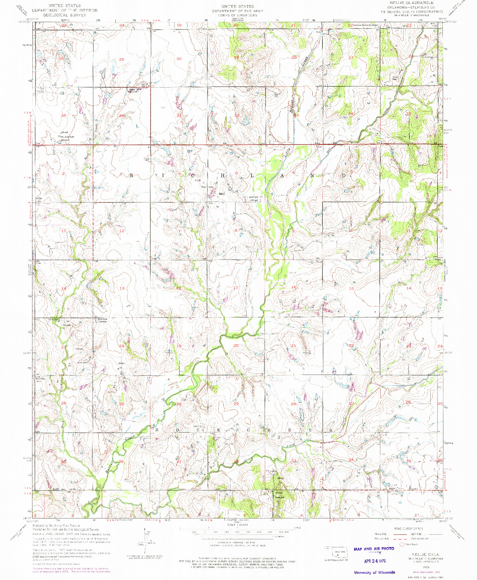 USGS 1:24000-SCALE QUADRANGLE FOR NELLIE, OK 1956