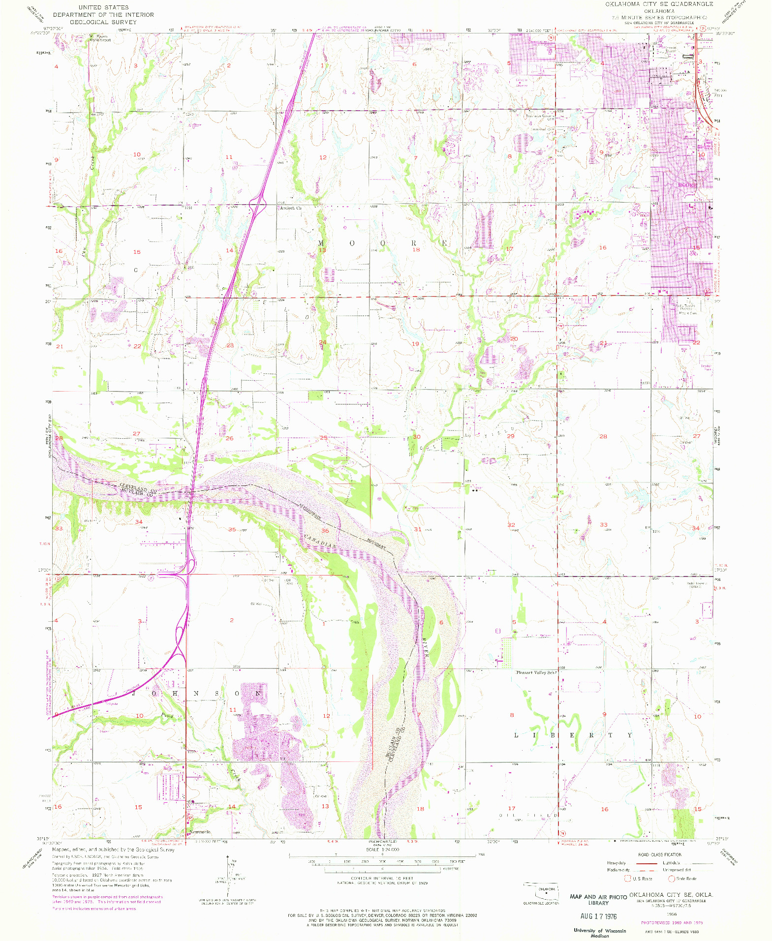 USGS 1:24000-SCALE QUADRANGLE FOR OKLAHOMA CITY SE, OK 1956