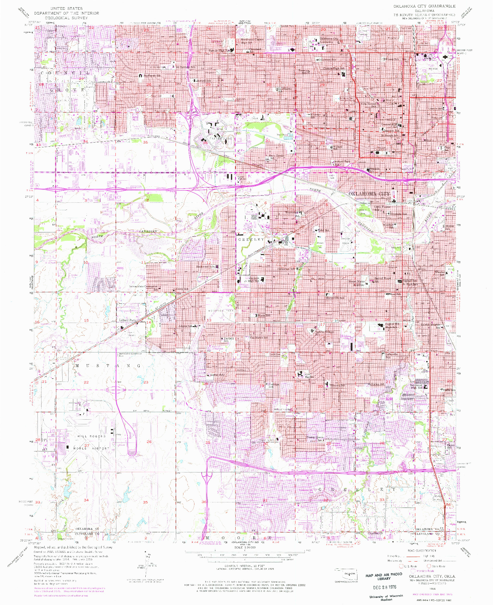 USGS 1:24000-SCALE QUADRANGLE FOR OKLAHOMA CITY, OK 1956