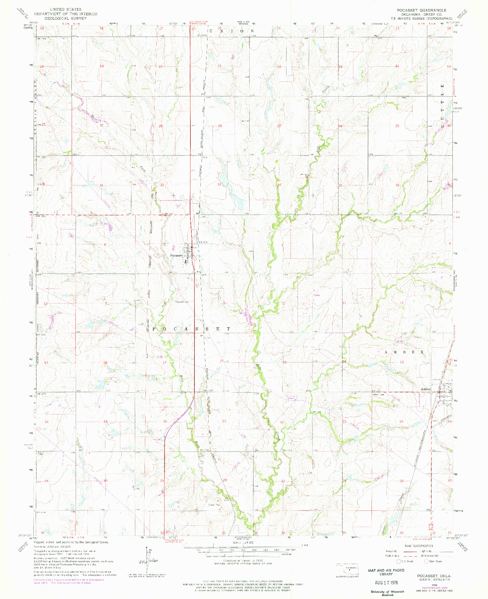 USGS 1:24000-SCALE QUADRANGLE FOR POCASSET, OK 1966