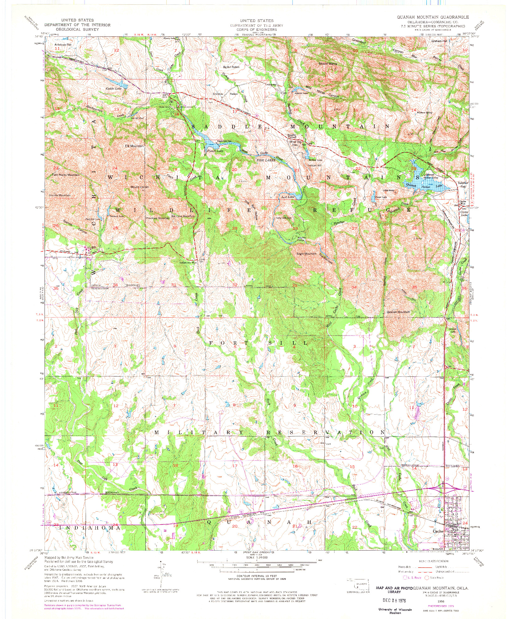 USGS 1:24000-SCALE QUADRANGLE FOR QUANAH MOUNTAIN, OK 1956