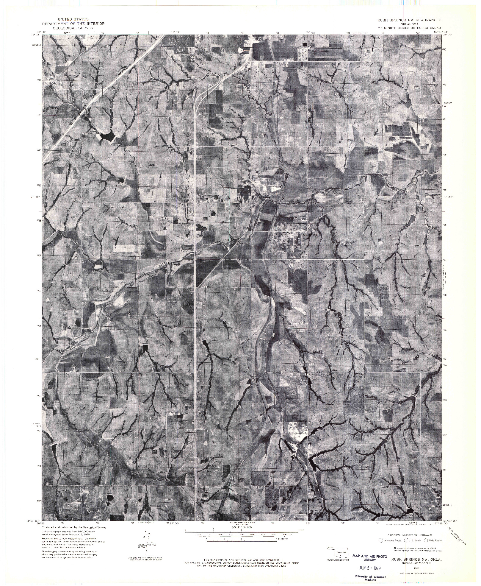 USGS 1:24000-SCALE QUADRANGLE FOR RUSH SPRINGS NW, OK 1975