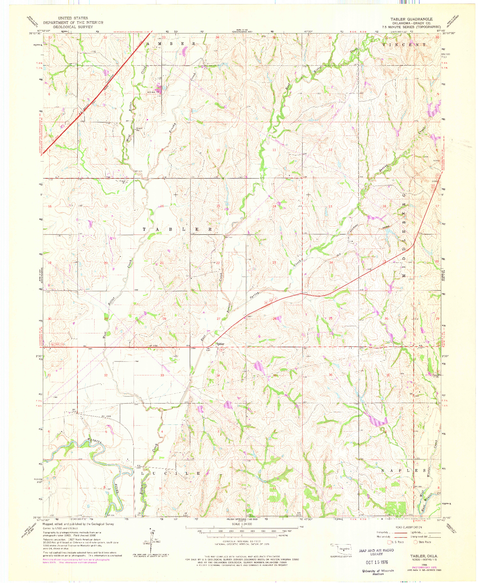 USGS 1:24000-SCALE QUADRANGLE FOR TABLER, OK 1966