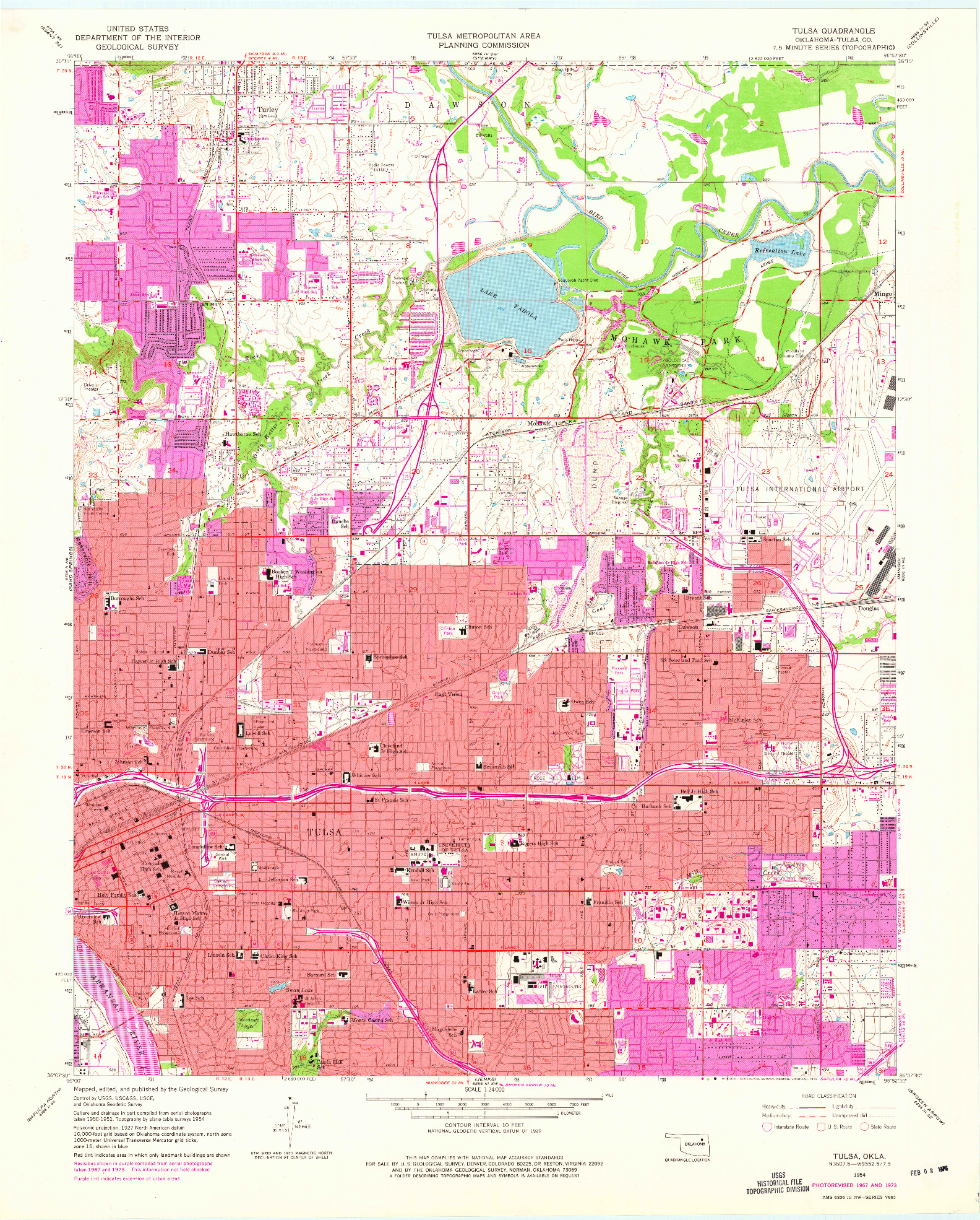 USGS 1:24000-SCALE QUADRANGLE FOR TULSA, OK 1954