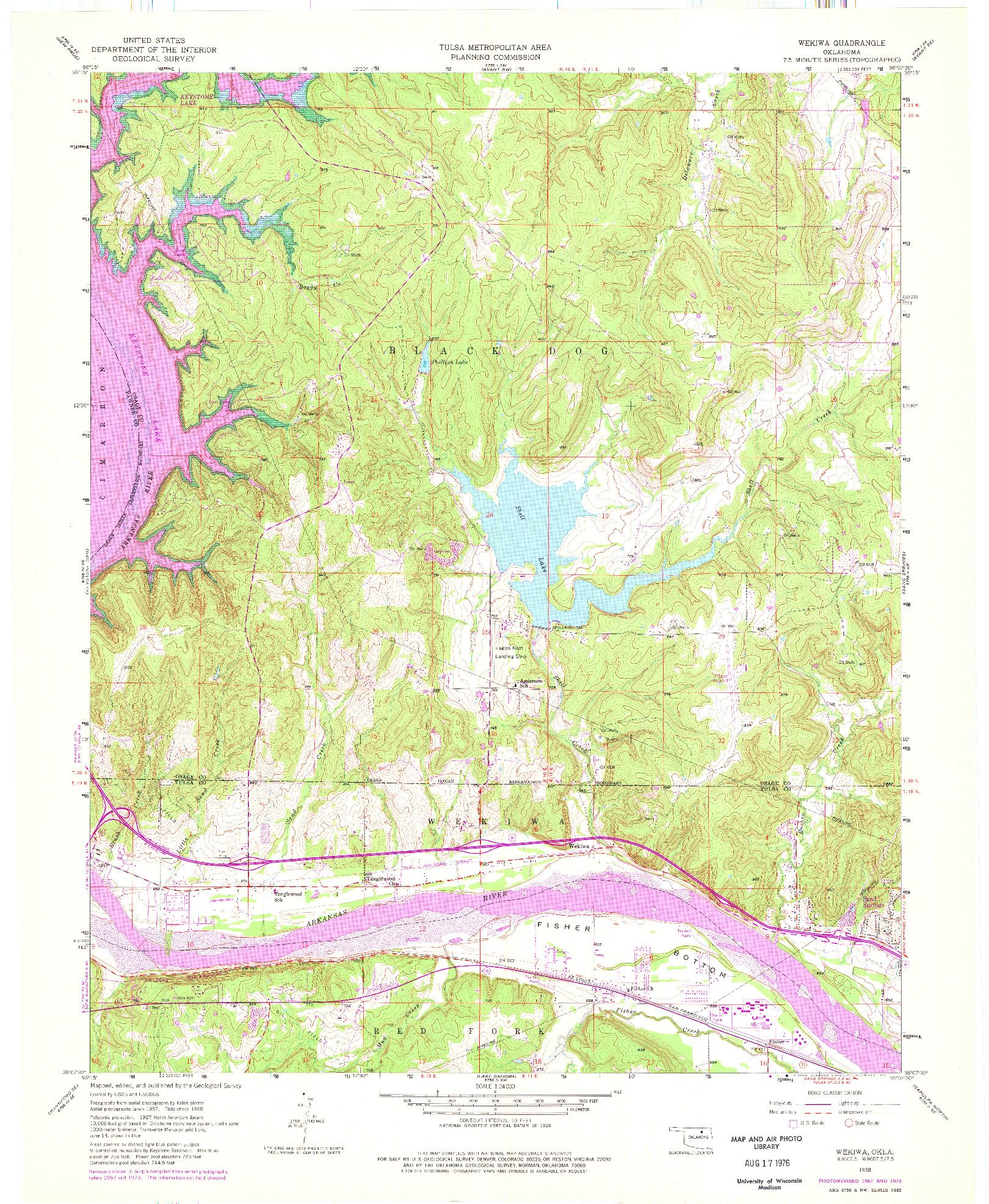 USGS 1:24000-SCALE QUADRANGLE FOR WEKIWA, OK 1958