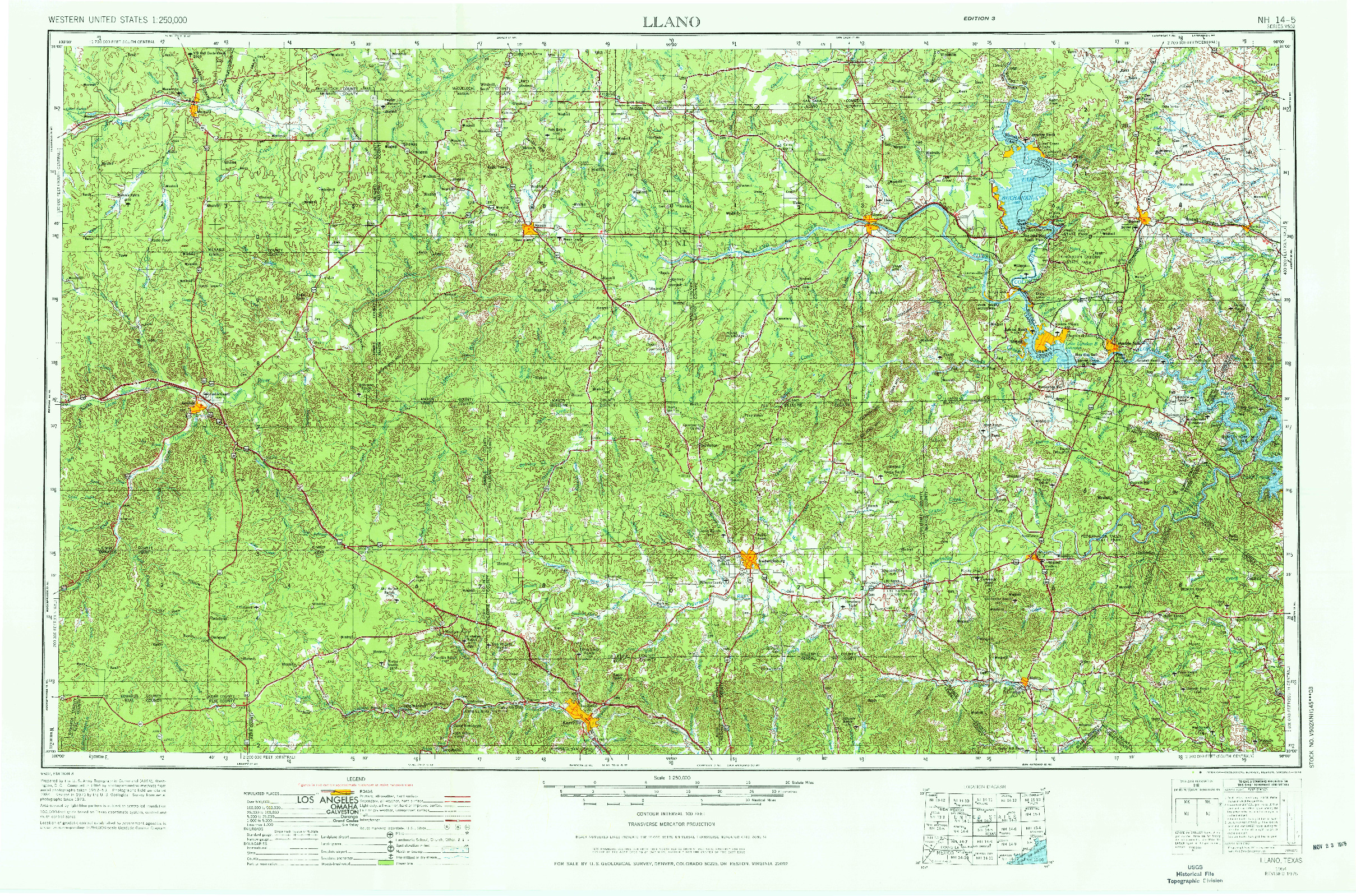 USGS 1:250000-SCALE QUADRANGLE FOR LLANO, TX 1956