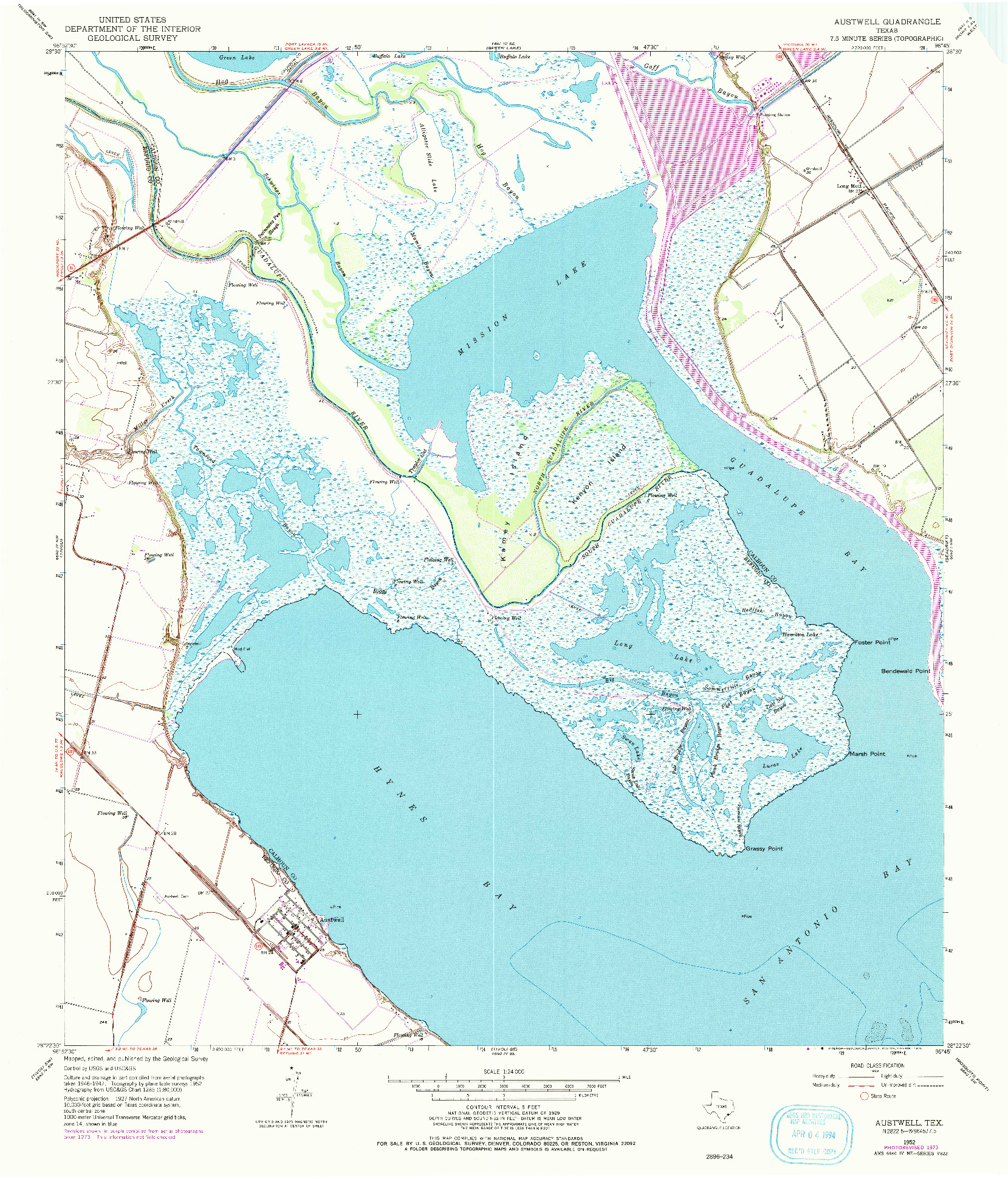 USGS 1:24000-SCALE QUADRANGLE FOR AUSTWELL, TX 1952