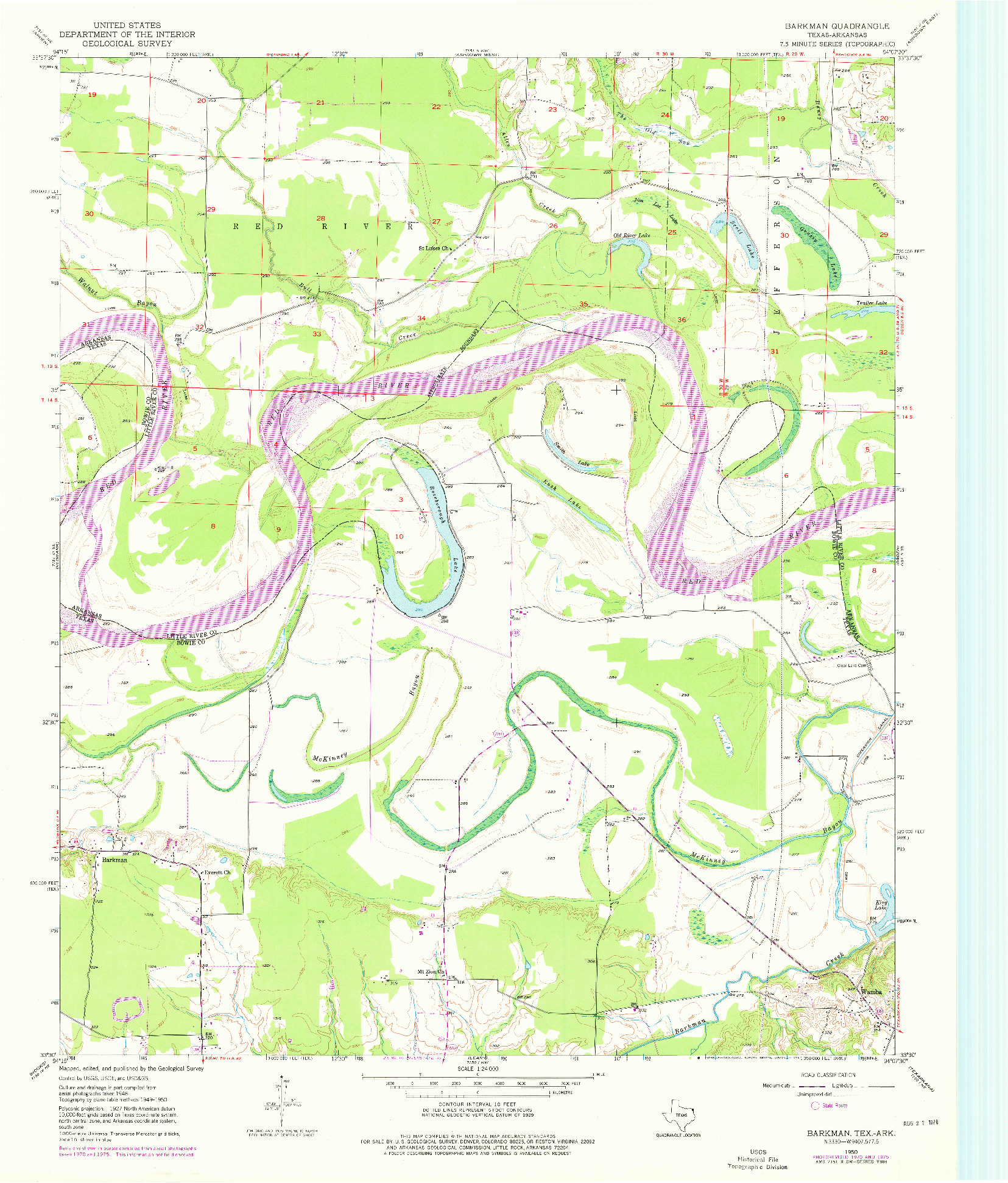 USGS 1:24000-SCALE QUADRANGLE FOR BARKMAN, TX 1950