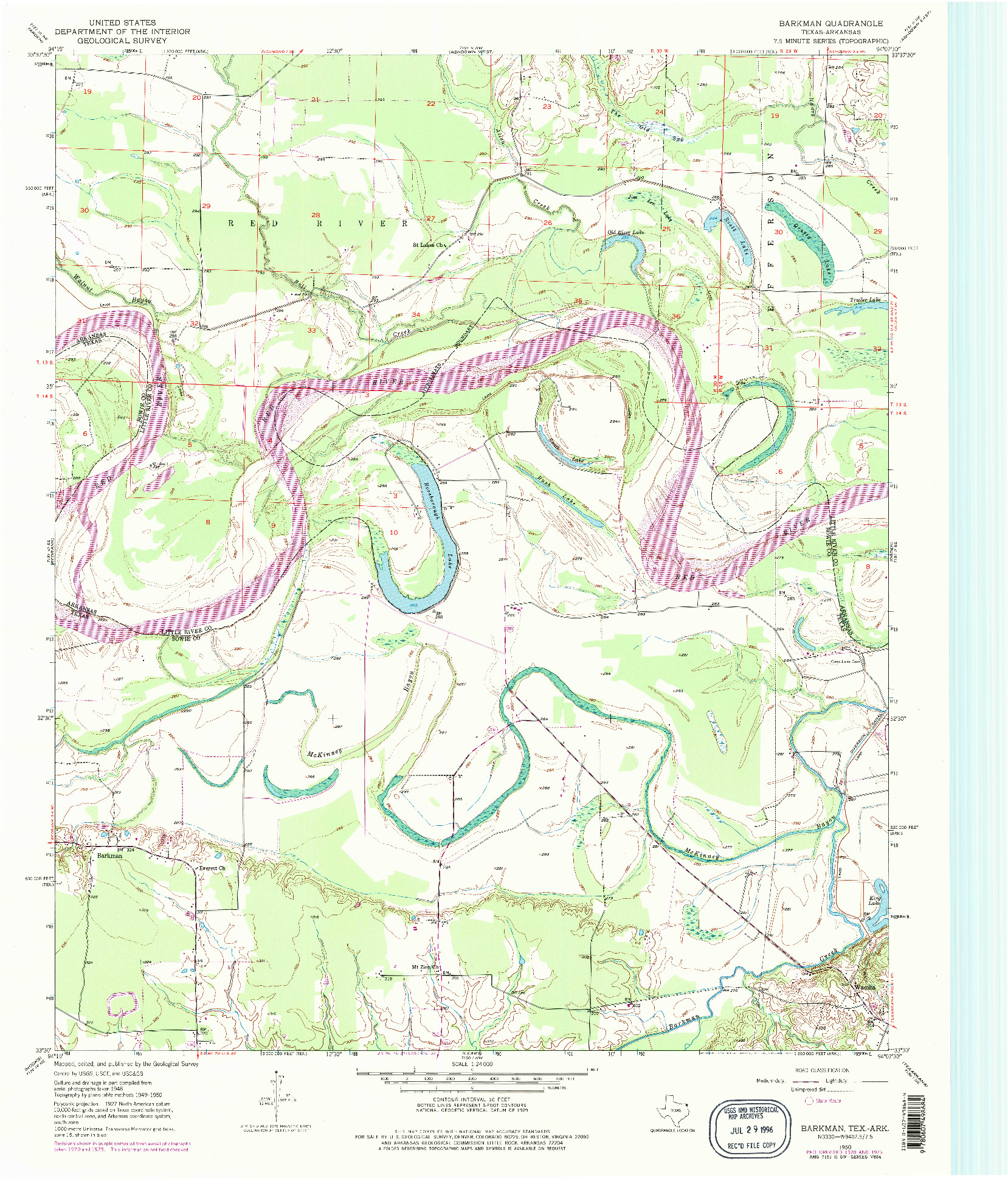 USGS 1:24000-SCALE QUADRANGLE FOR BARKMAN, TX 1950