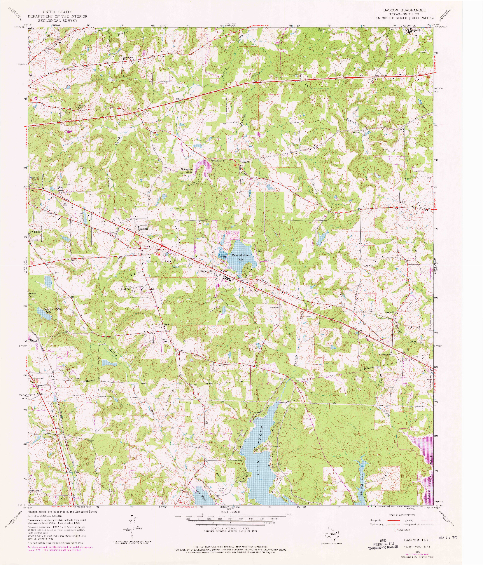 USGS 1:24000-SCALE QUADRANGLE FOR BASCOM, TX 1966
