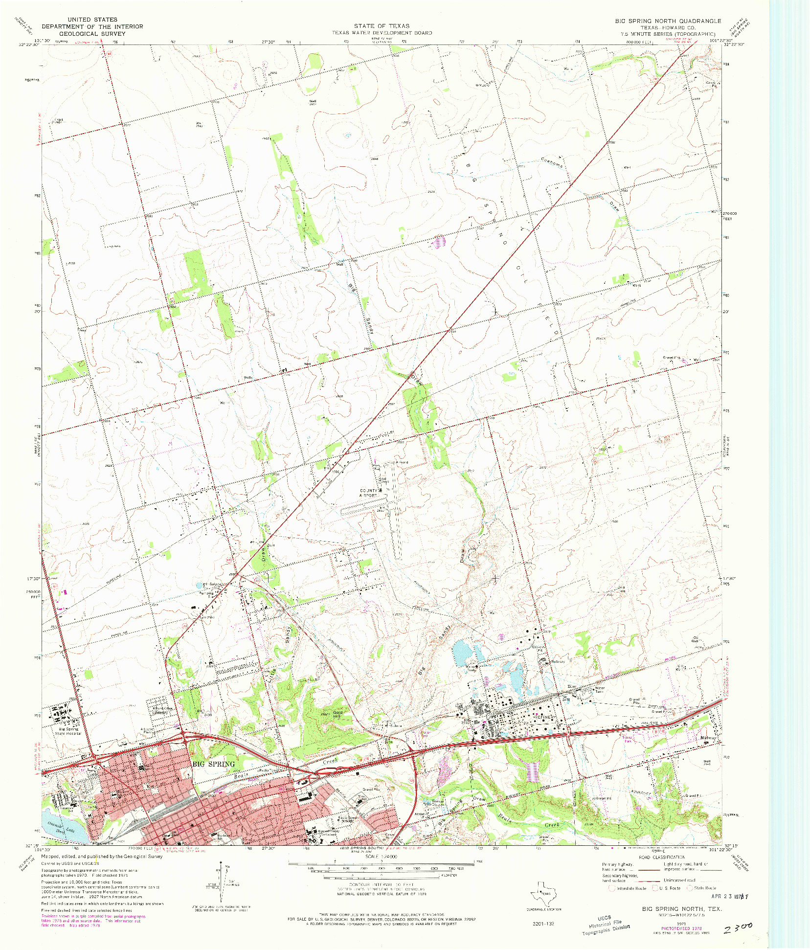 USGS 1:24000-SCALE QUADRANGLE FOR BIG SPRING NORTH, TX 1954