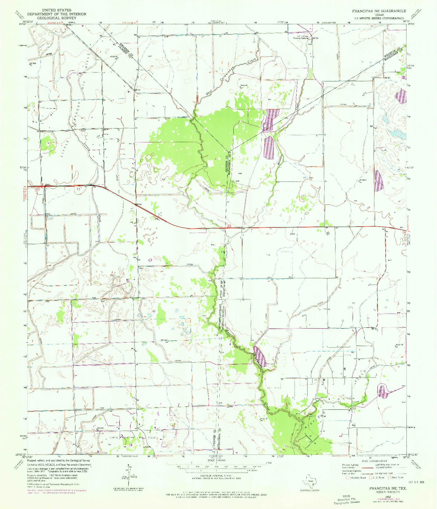 USGS 1:24000-SCALE QUADRANGLE FOR FRANCITAS NE, TX 1952