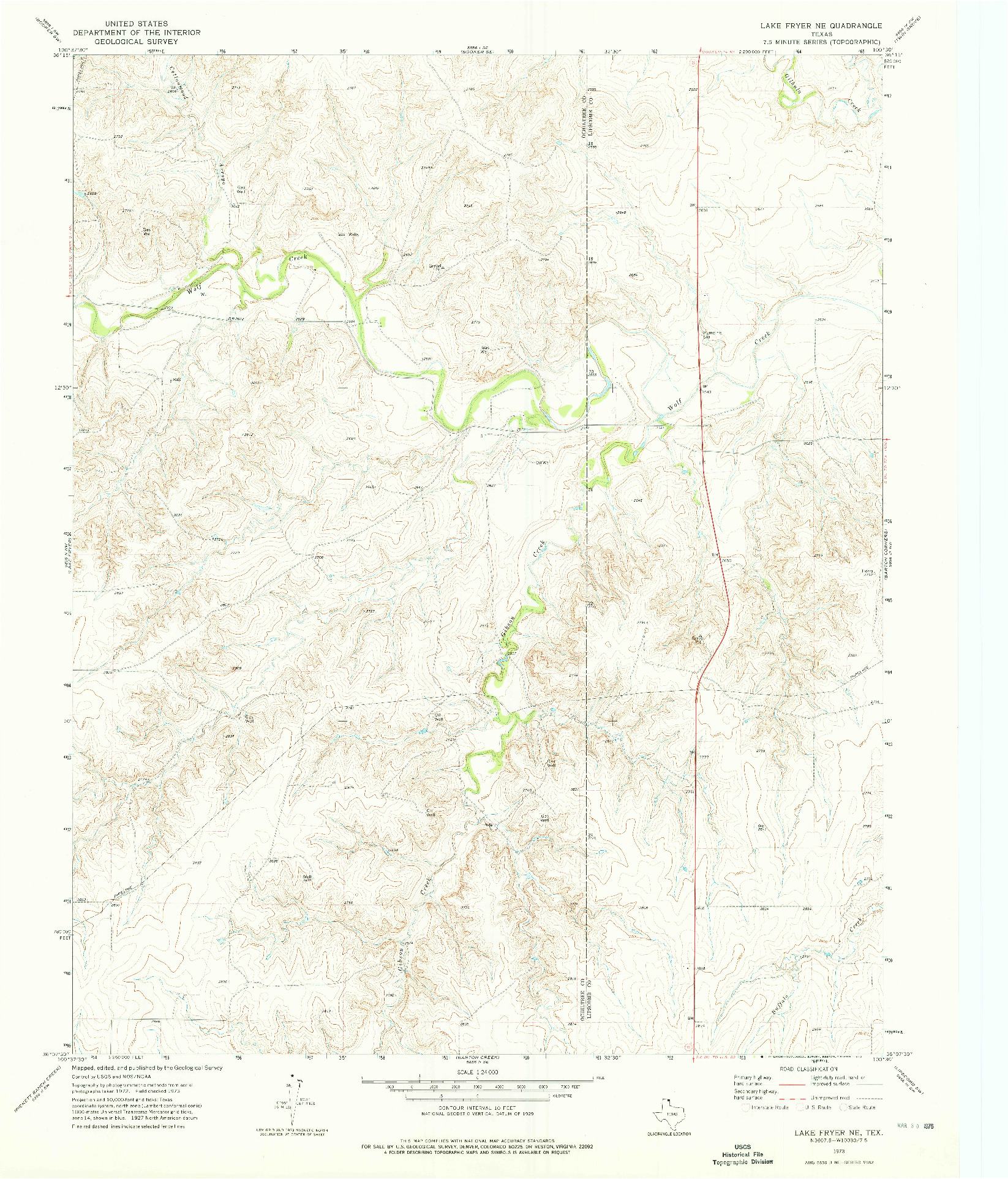 USGS 1:24000-SCALE QUADRANGLE FOR LAKE FRYER NE, TX 1973