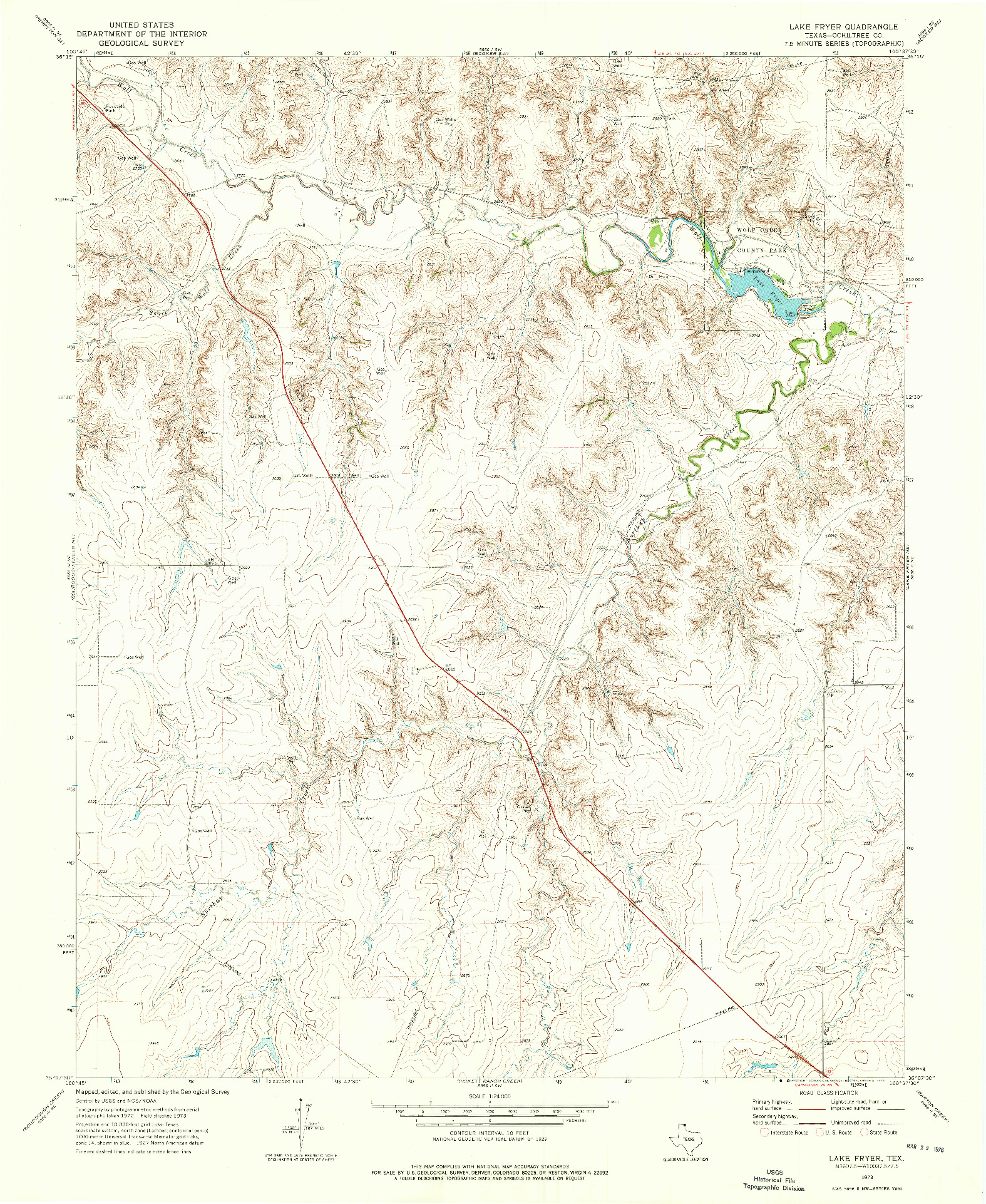 USGS 1:24000-SCALE QUADRANGLE FOR LAKE FRYER, TX 1973