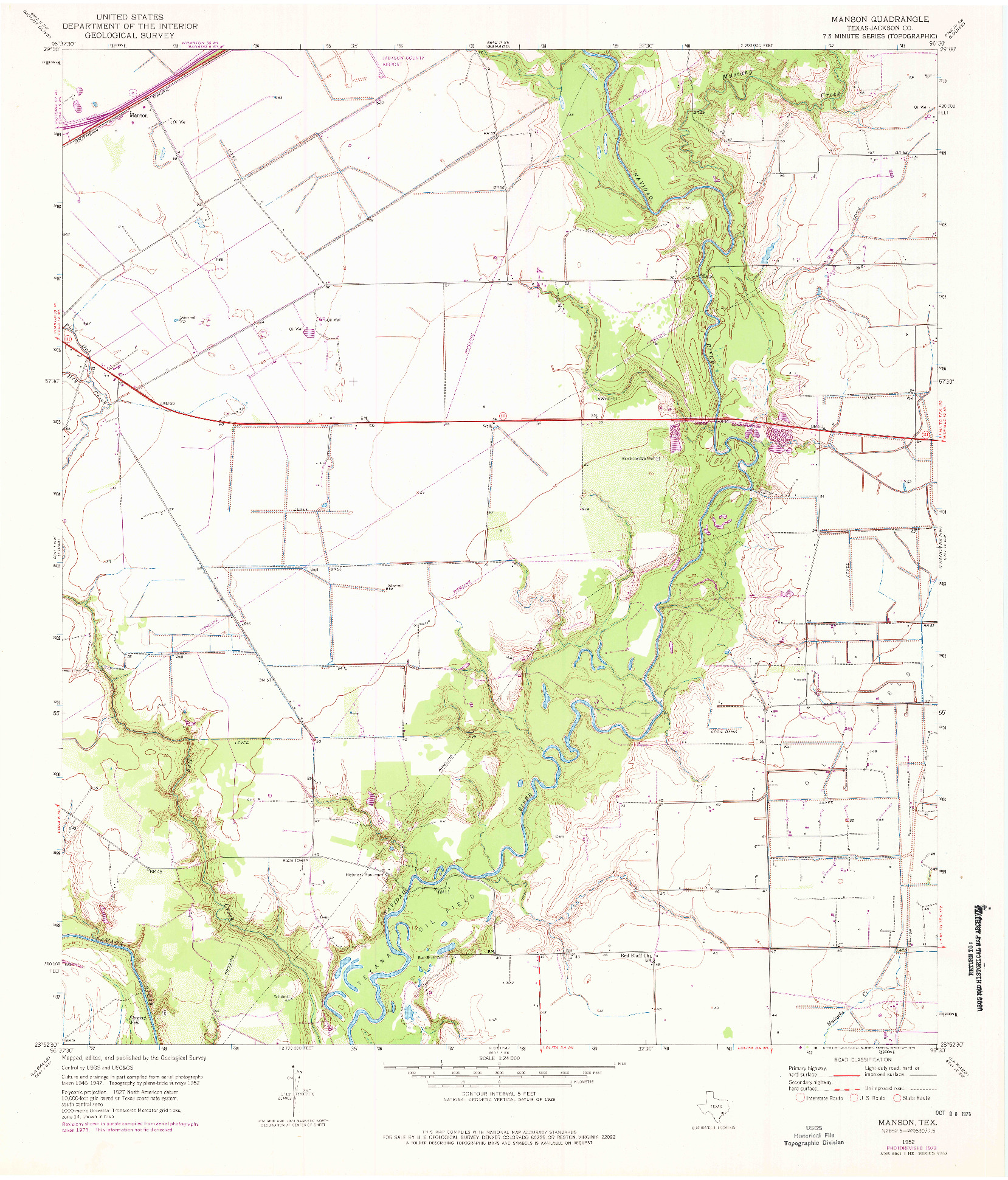 USGS 1:24000-SCALE QUADRANGLE FOR MANSON, TX 1952