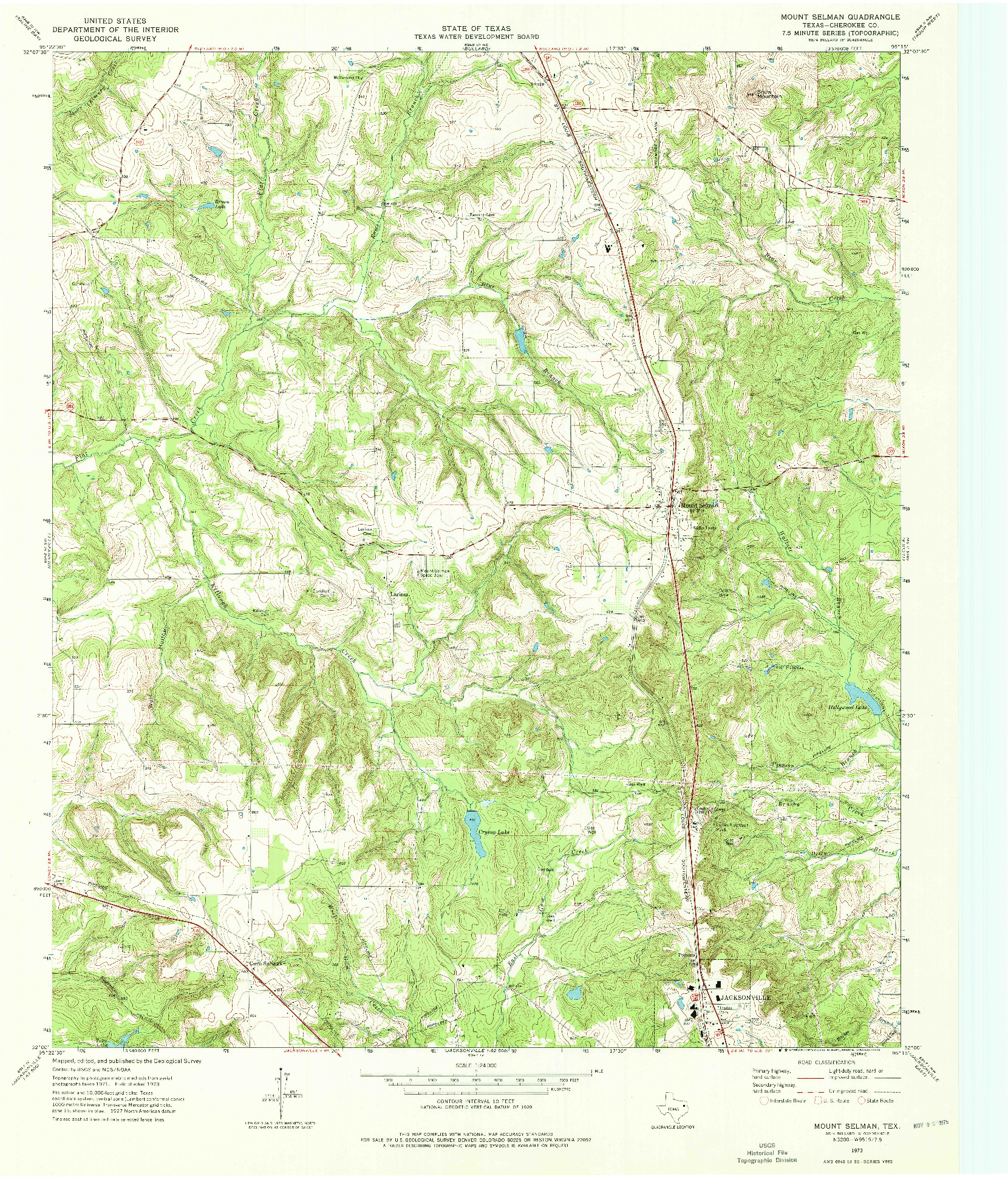 USGS 1:24000-SCALE QUADRANGLE FOR MOUNT SELMAN, TX 1973