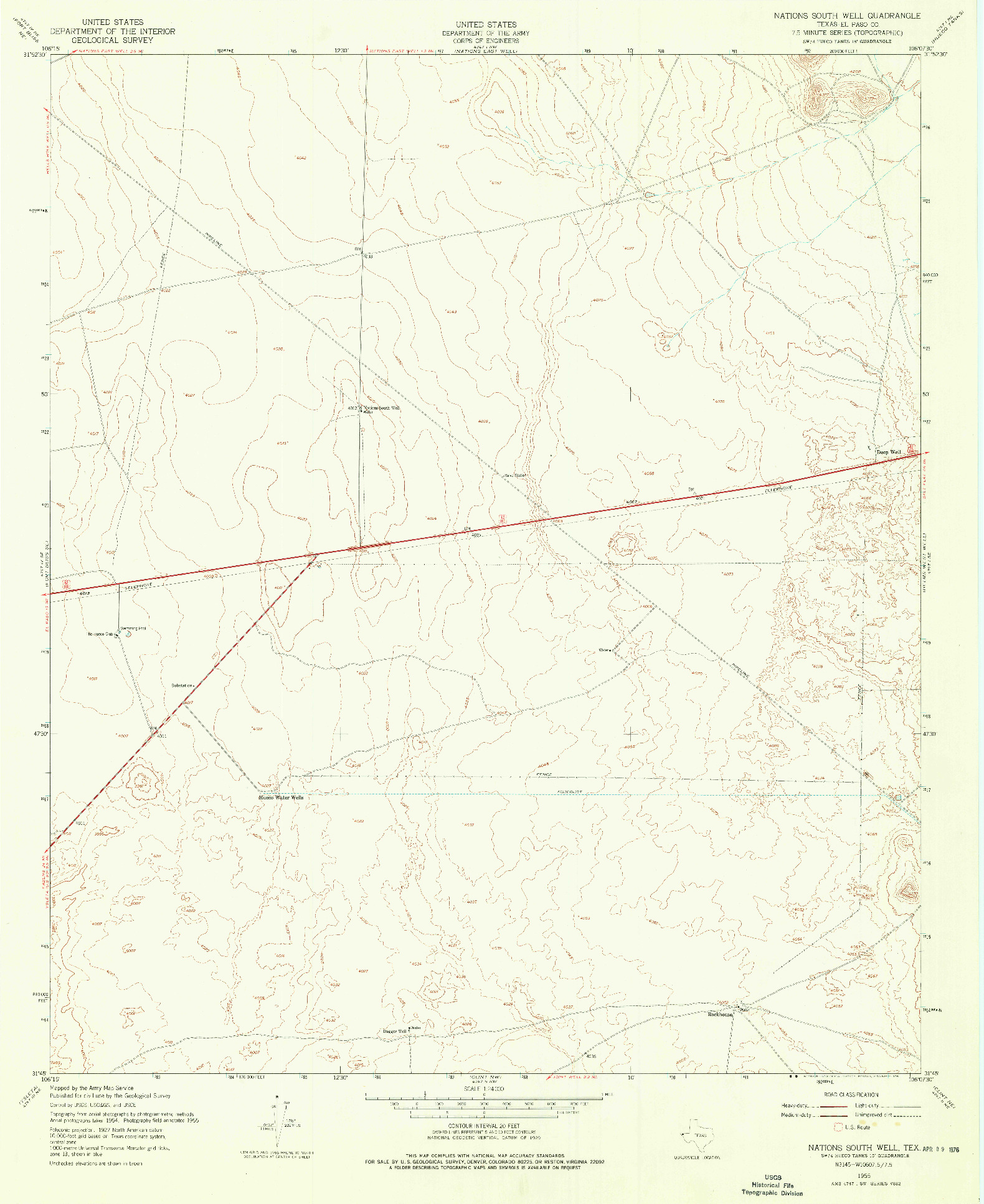 USGS 1:24000-SCALE QUADRANGLE FOR NATIONS SOUTH WELL, TX 1955