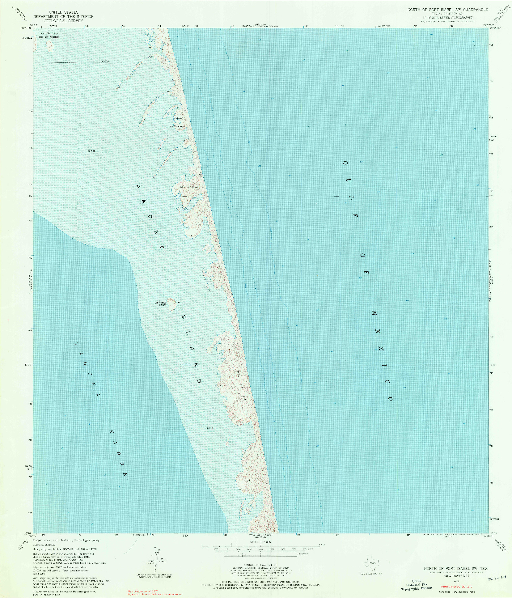 USGS 1:24000-SCALE QUADRANGLE FOR NORTH OF PORT ISABEL SW, TX 1955