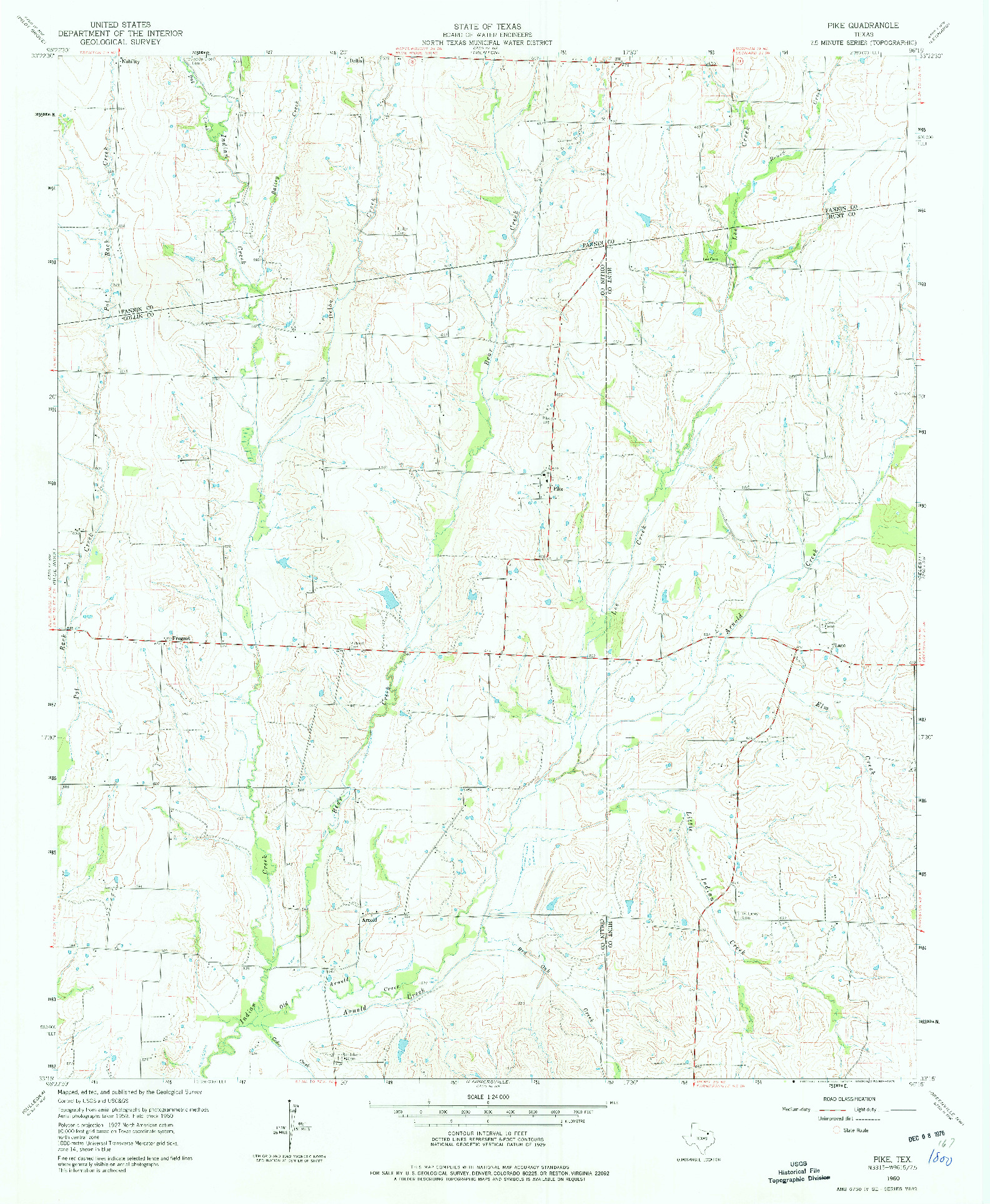 USGS 1:24000-SCALE QUADRANGLE FOR PIKE, TX 1960