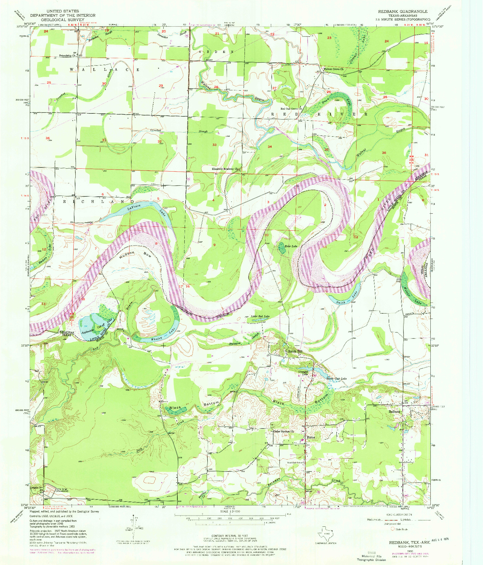 USGS 1:24000-SCALE QUADRANGLE FOR REDBANK, TX 1950
